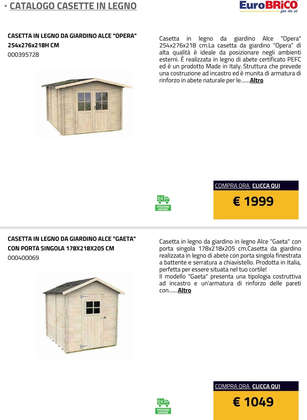 Eurobrico Casette in legno catalogo