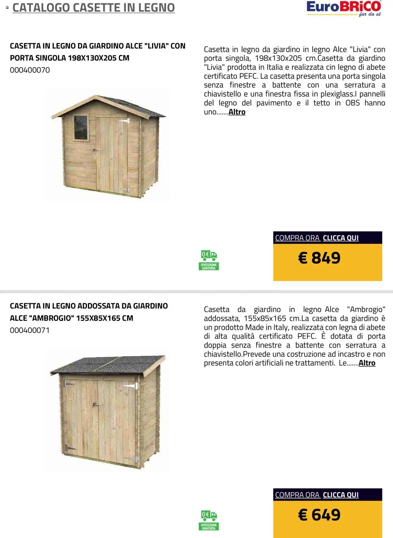 Eurobrico Casette in legno catalogo