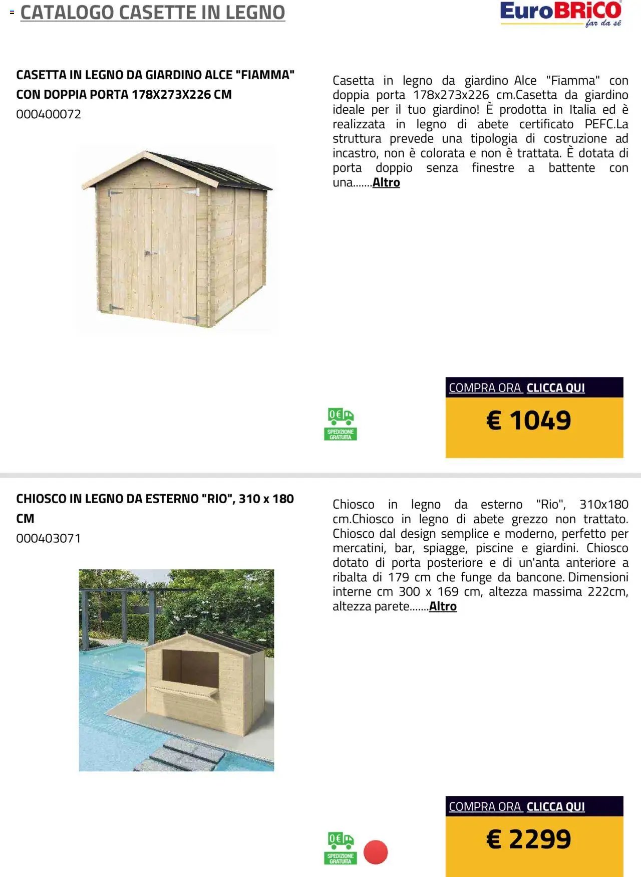 Eurobrico Casette in legno catalogo