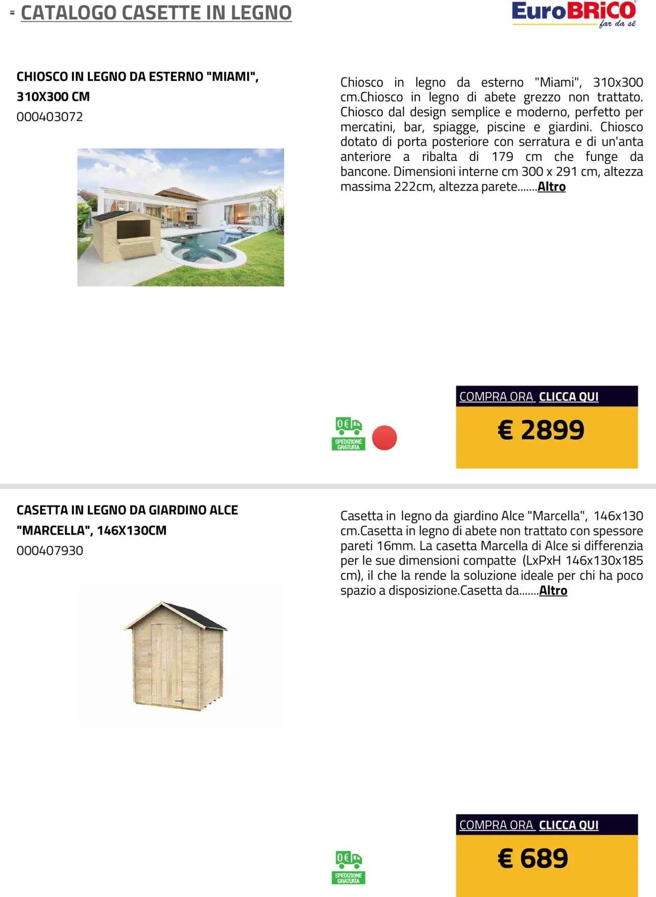 Eurobrico Casette in legno catalogo