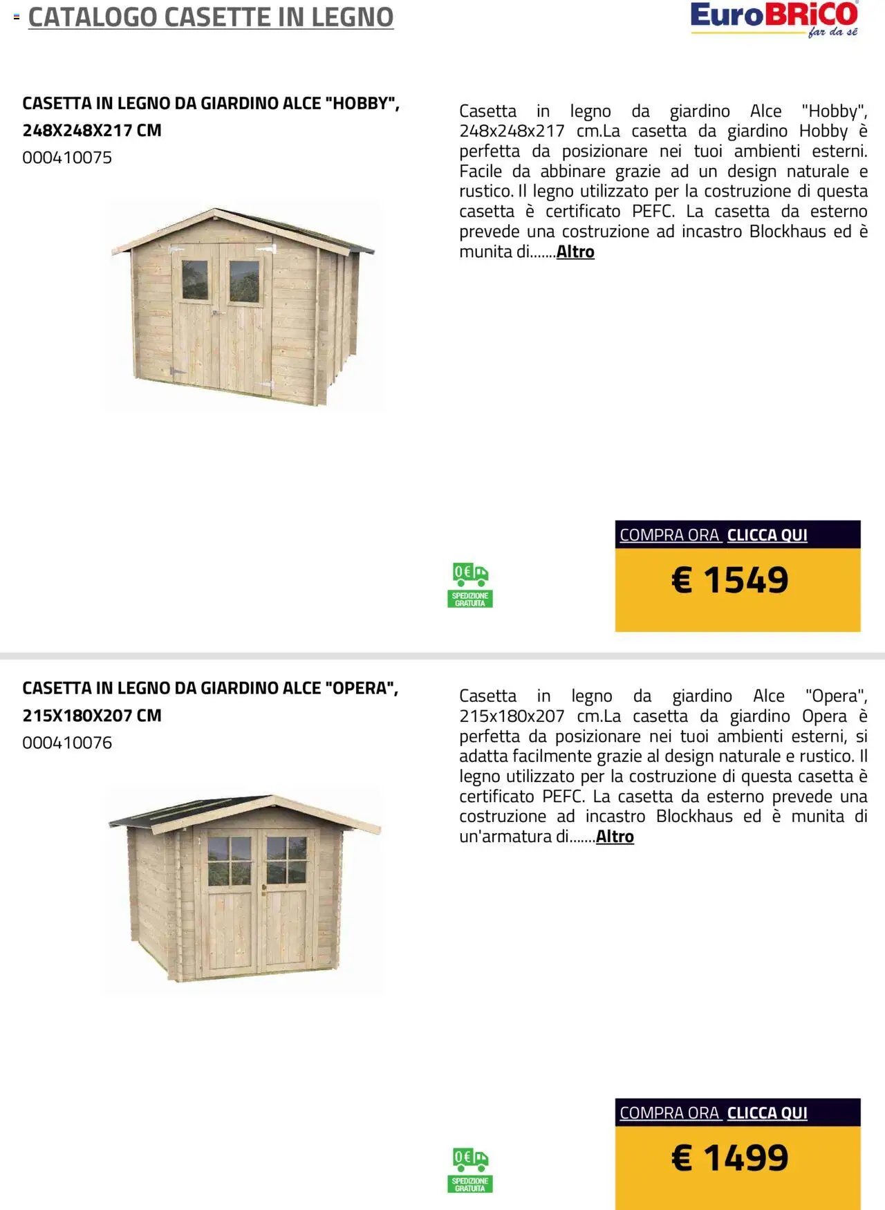 Eurobrico Casette in legno catalogo