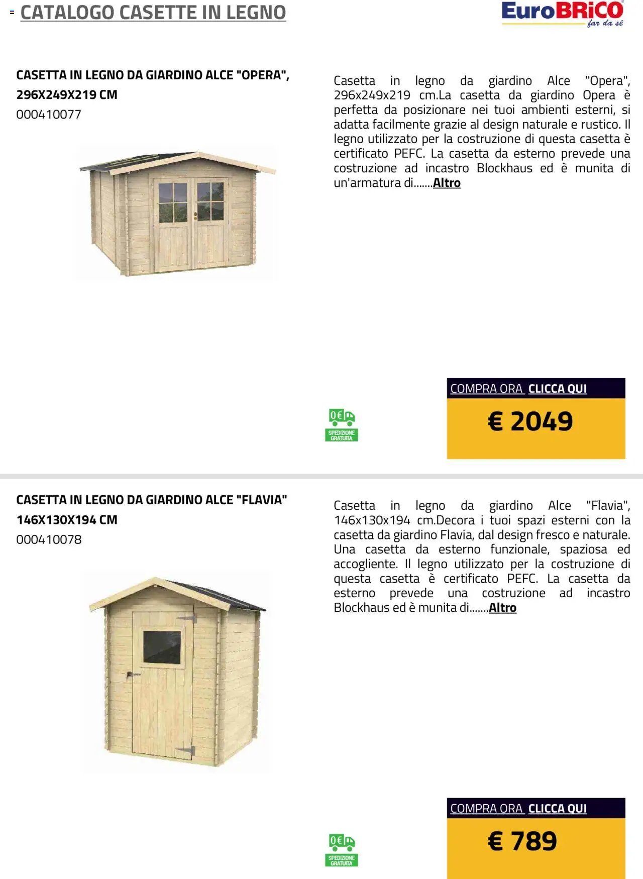 Eurobrico Casette in legno catalogo