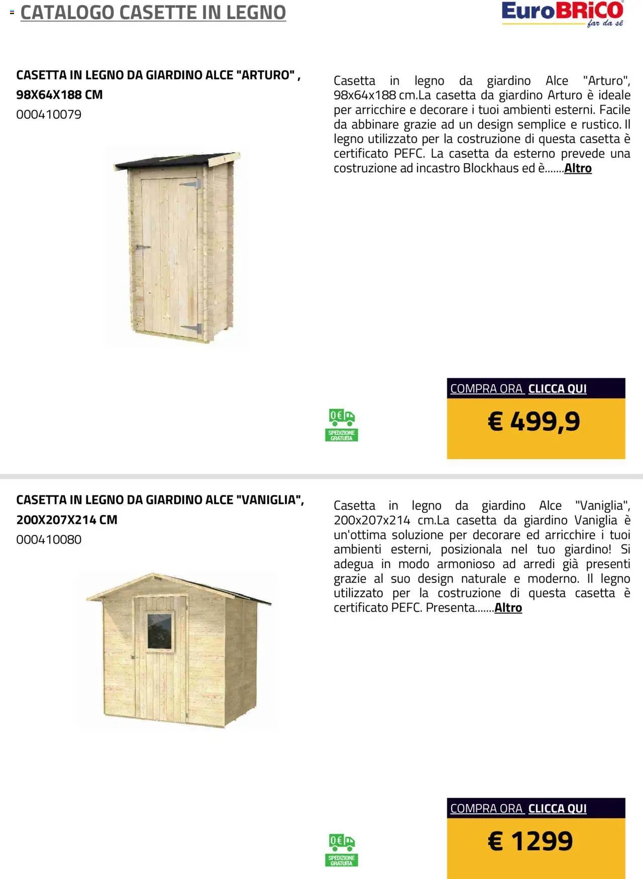Eurobrico Casette in legno catalogo