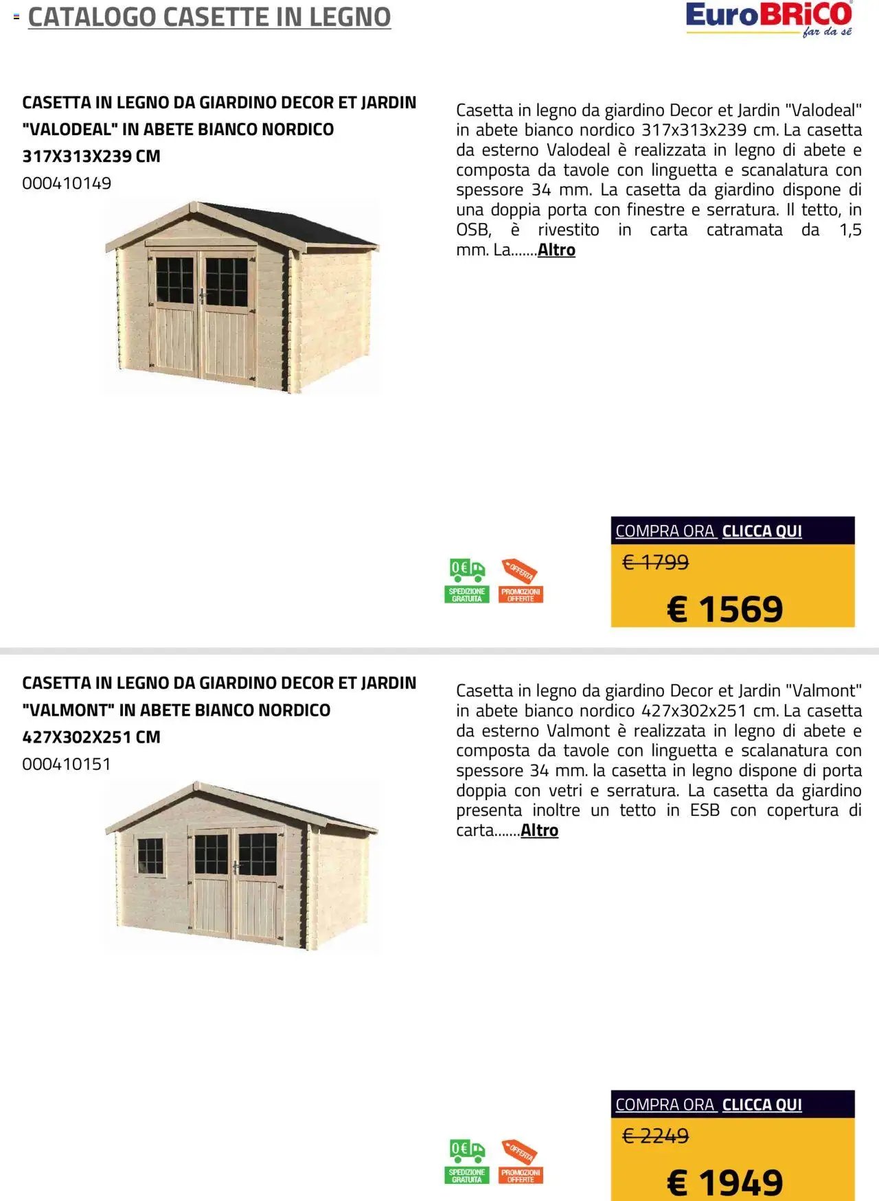Eurobrico Casette in legno catalogo