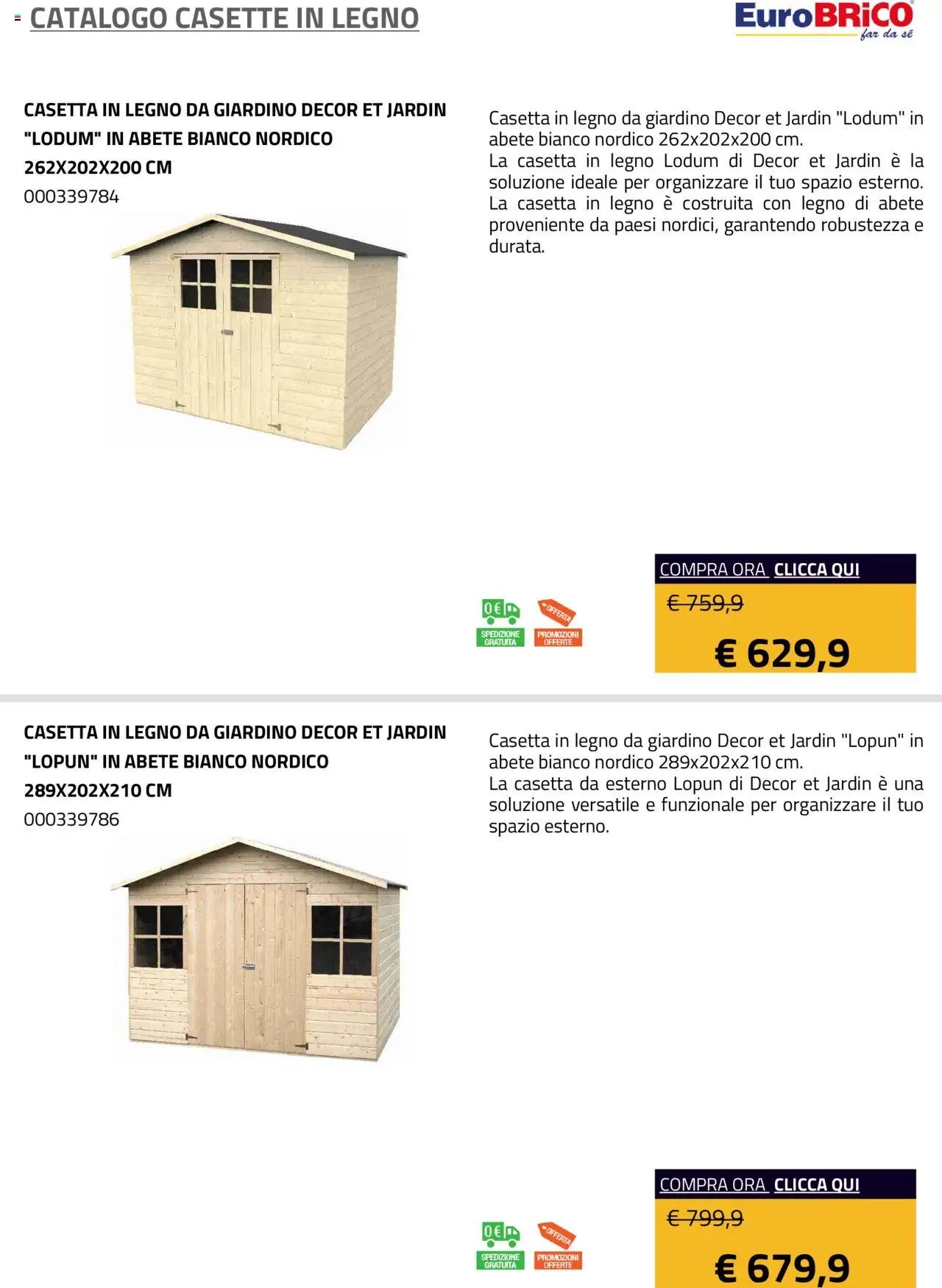 Eurobrico Casette in legno catalogo