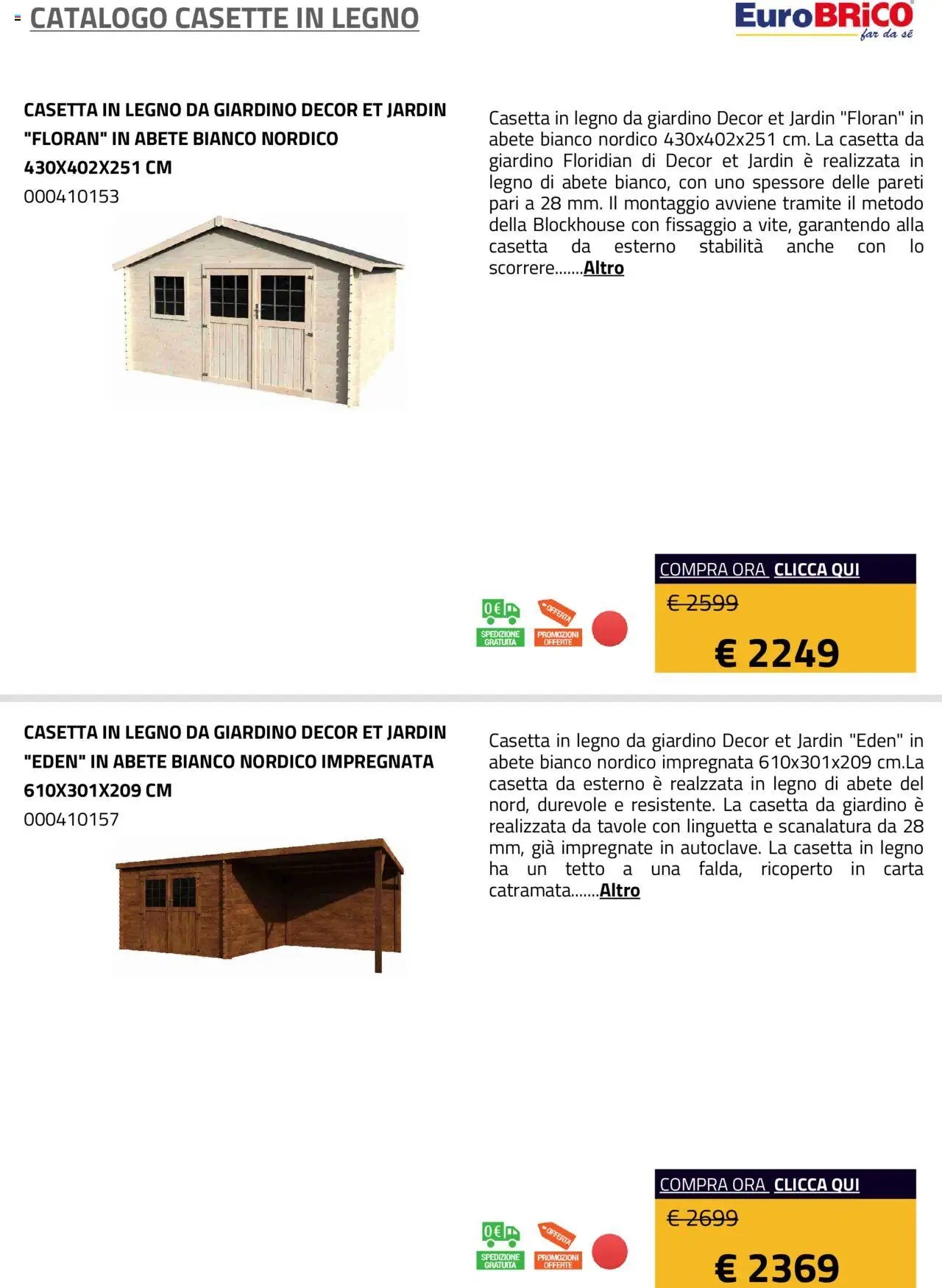 Eurobrico Casette in legno catalogo