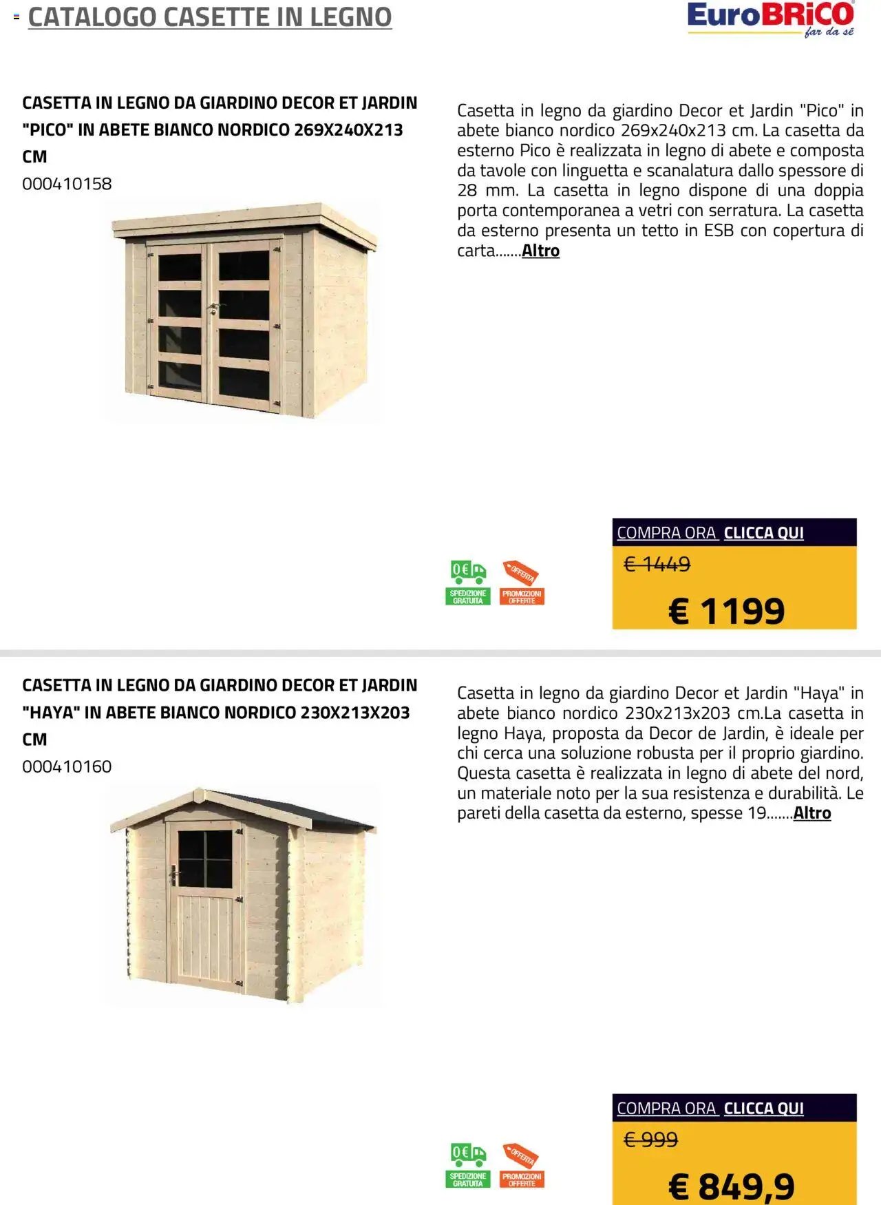 Eurobrico Casette in legno catalogo