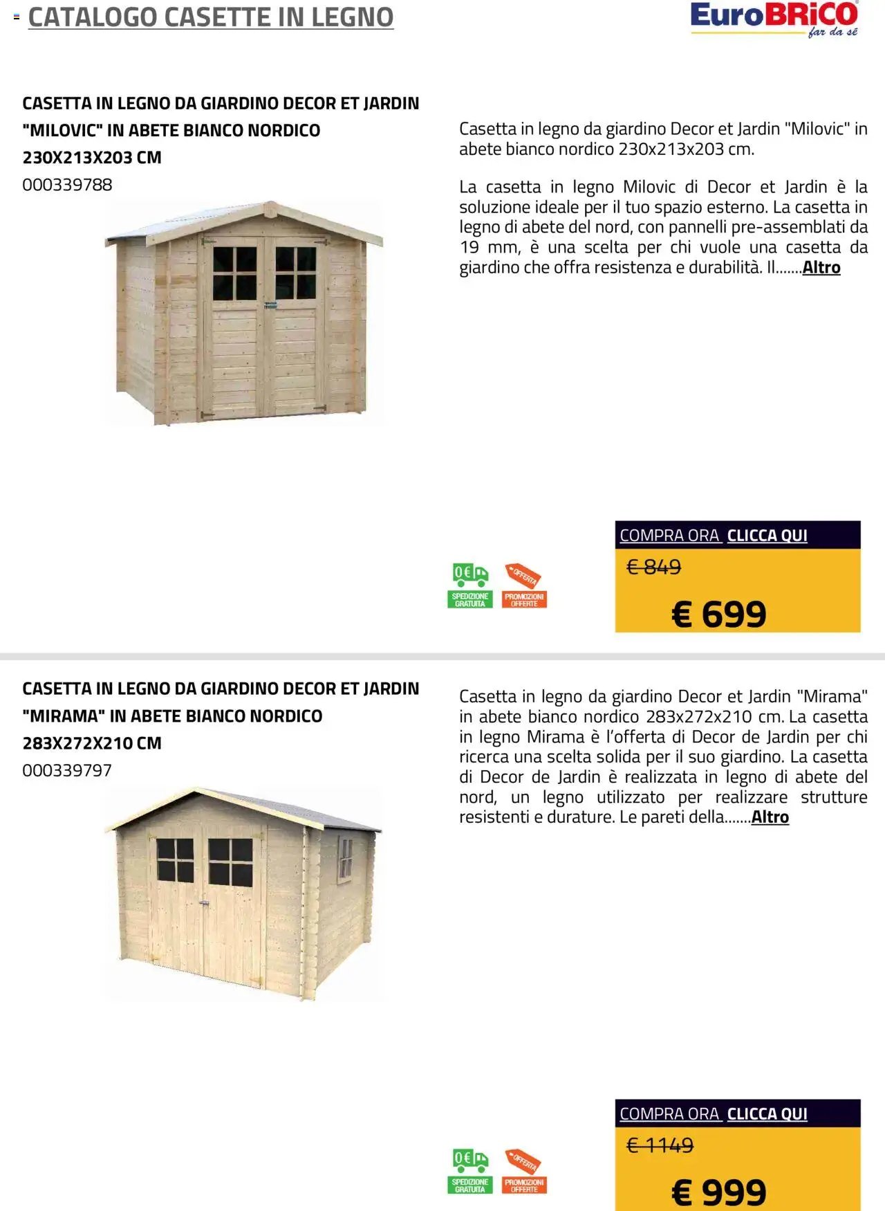 Eurobrico Casette in legno catalogo