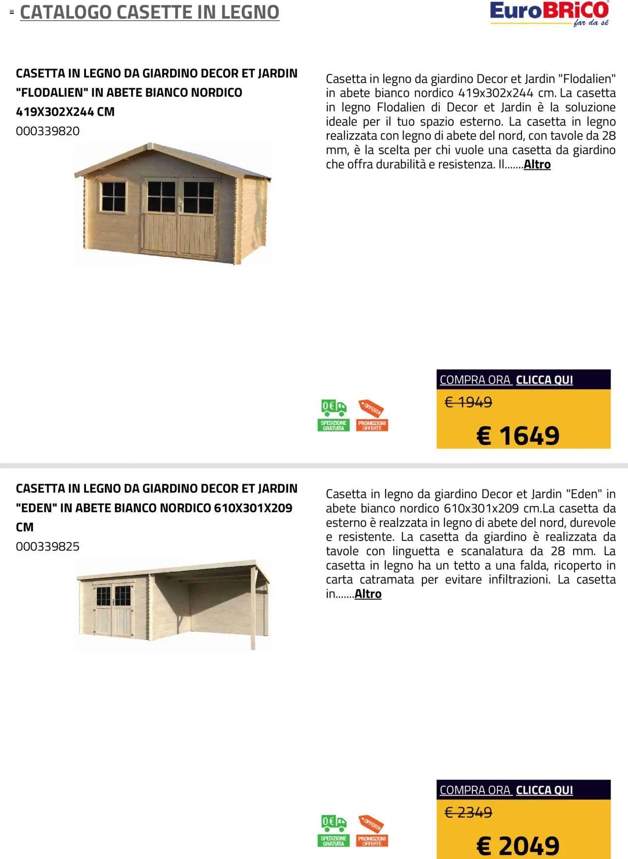Eurobrico Casette in legno catalogo