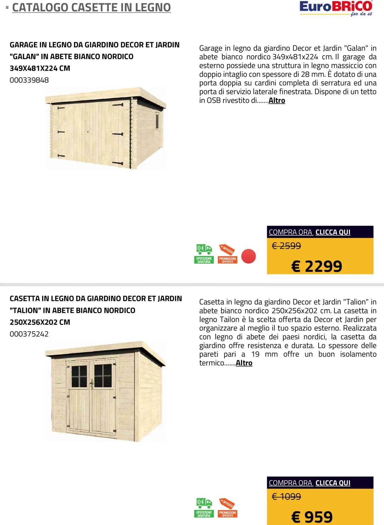 Eurobrico Casette in legno catalogo