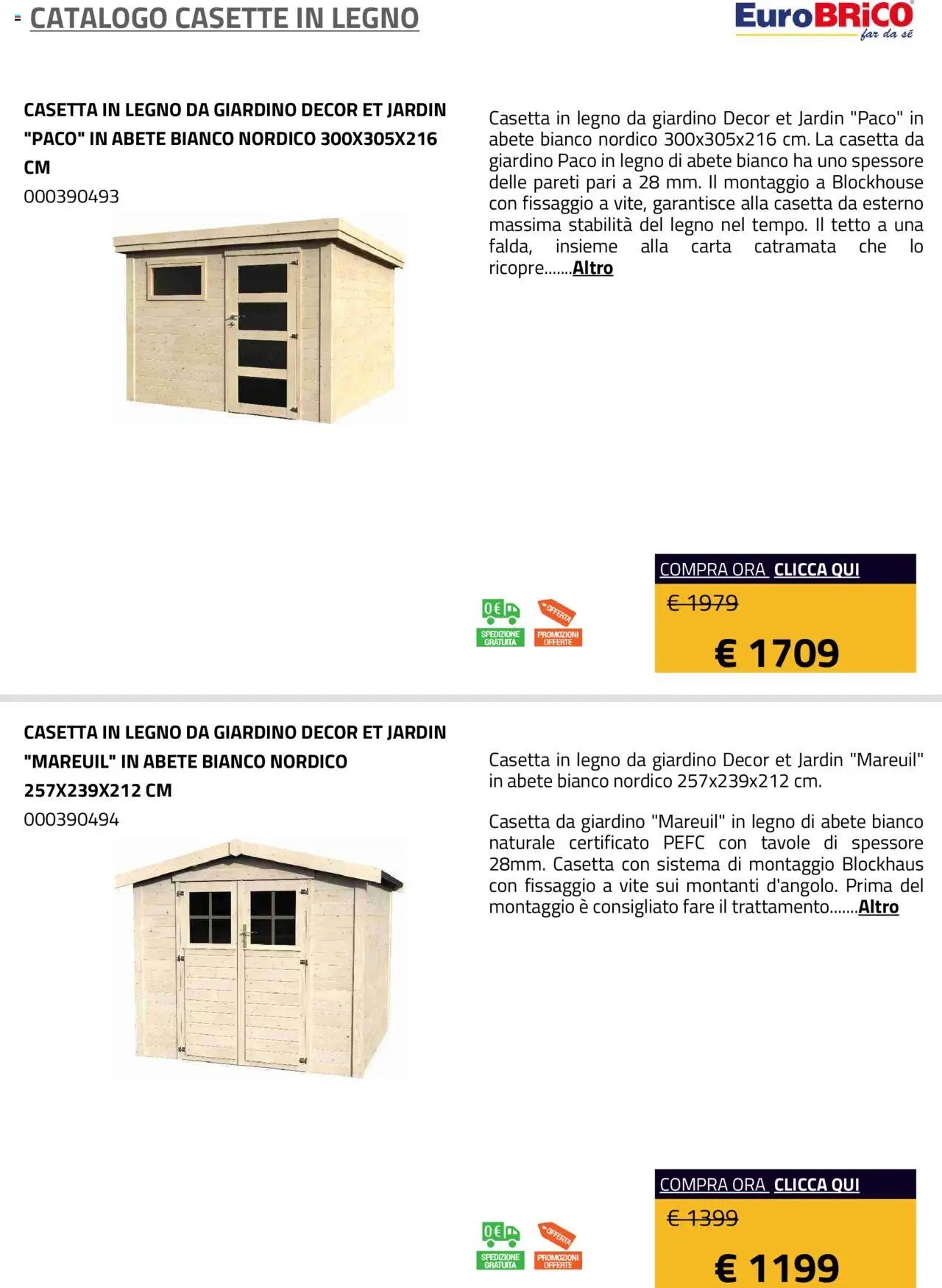 Eurobrico Casette in legno catalogo
