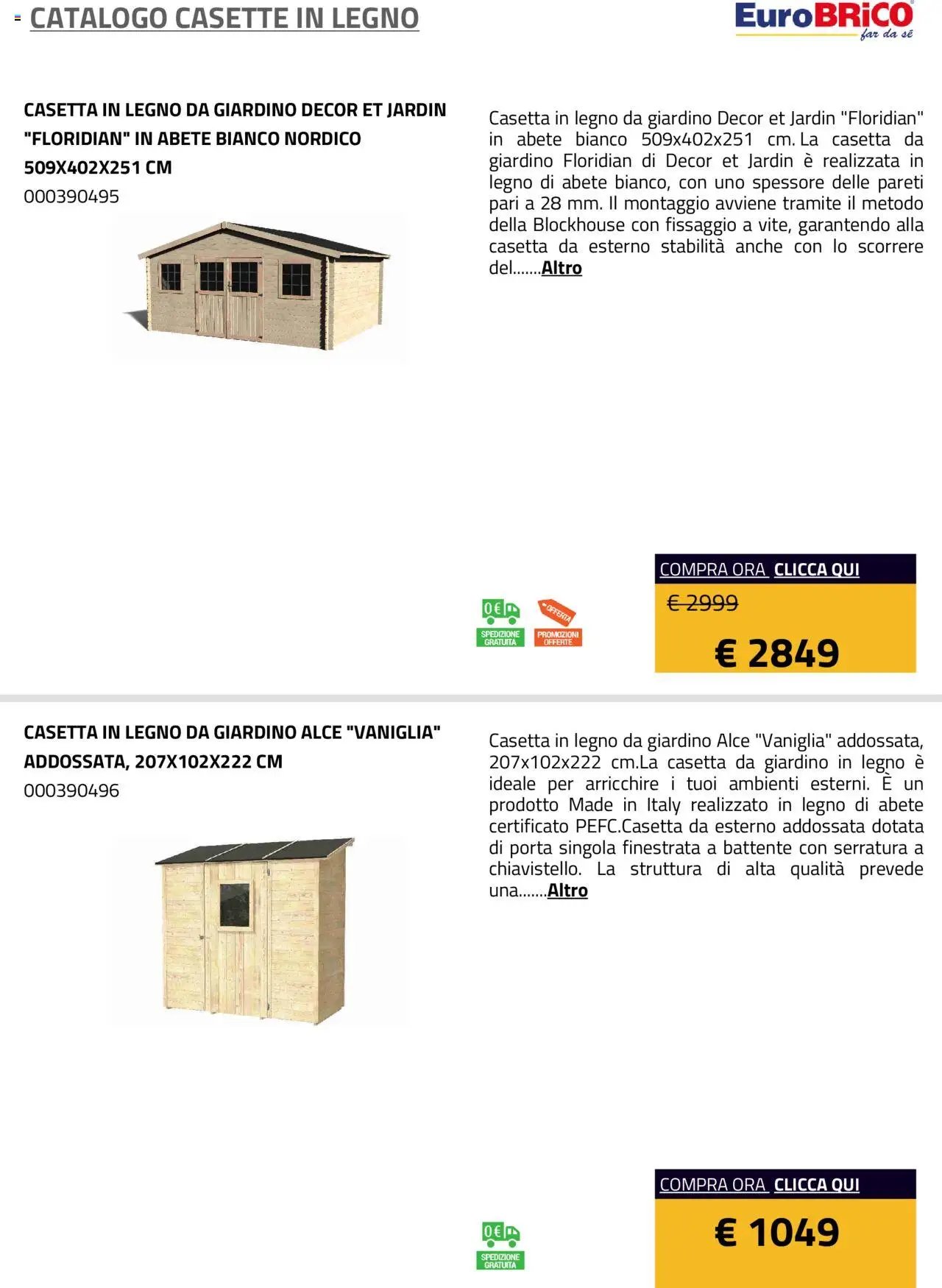 Eurobrico Casette in legno catalogo