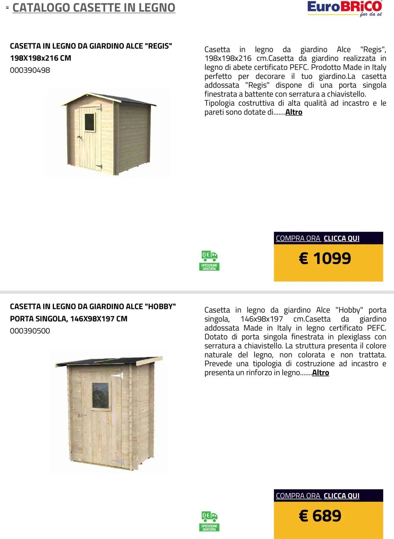 Eurobrico Casette in legno catalogo