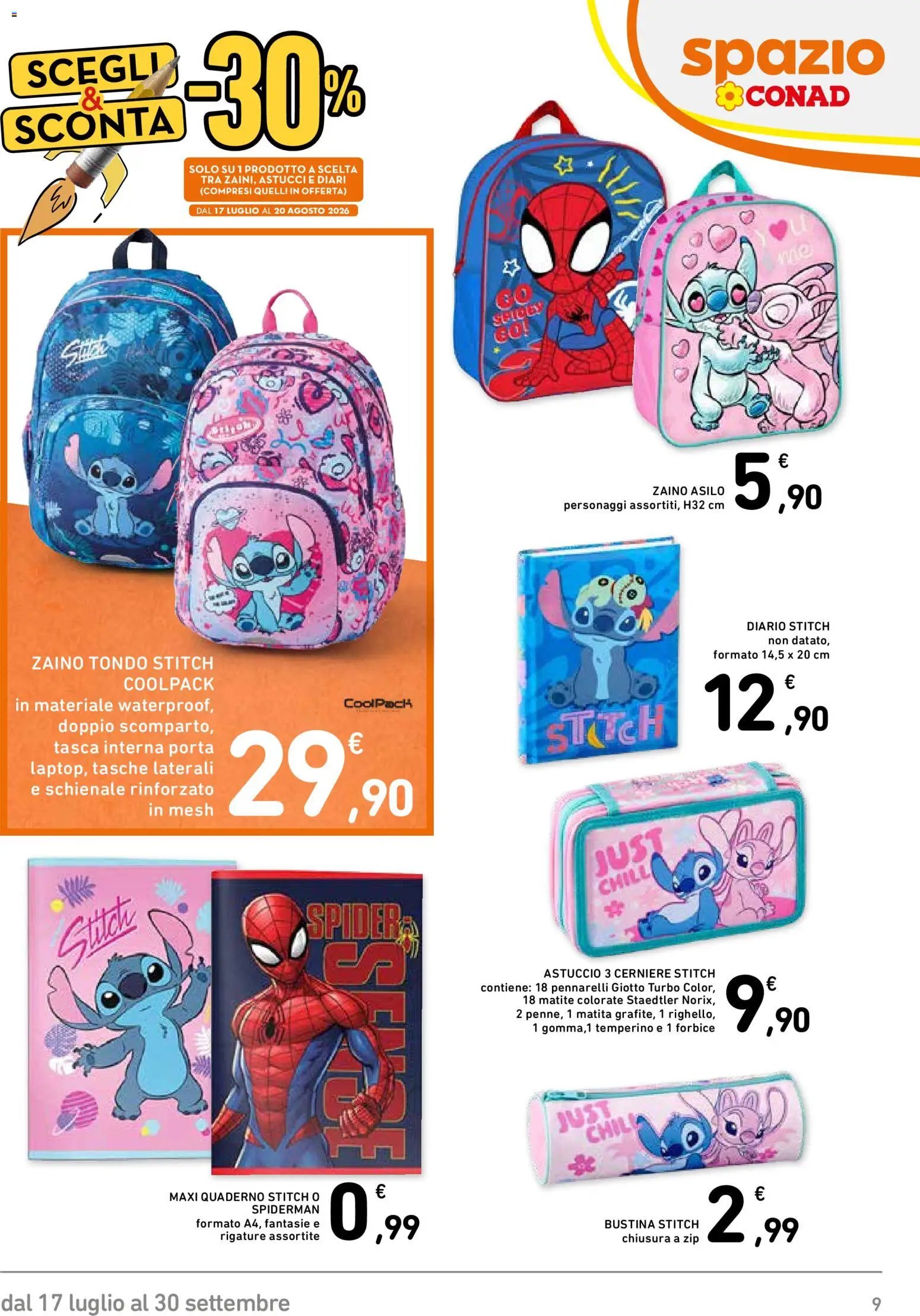 Spazio Conad volantino Scuola