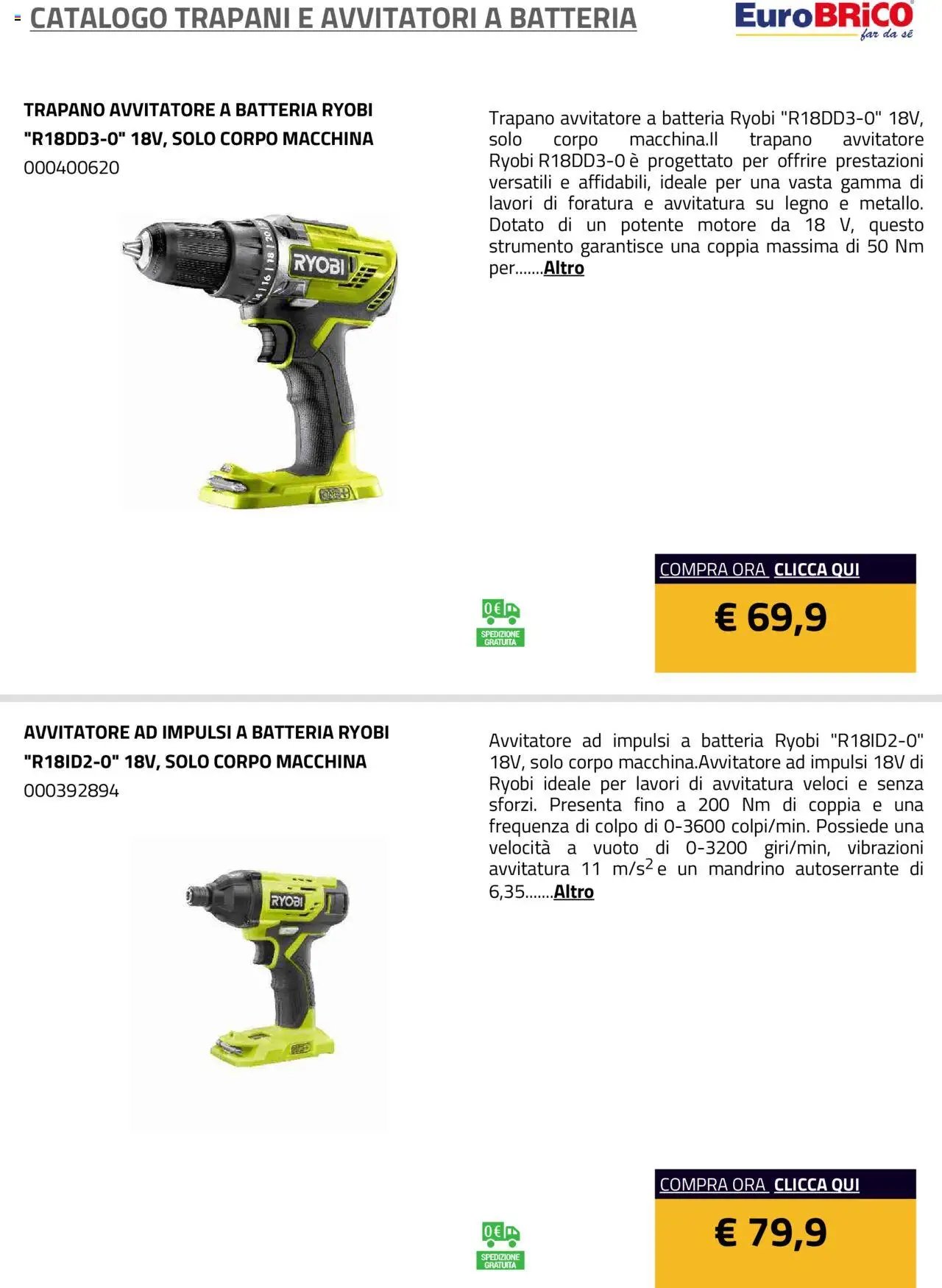 Eurobrico Trapani e Avvitatori a Batteria catalogo