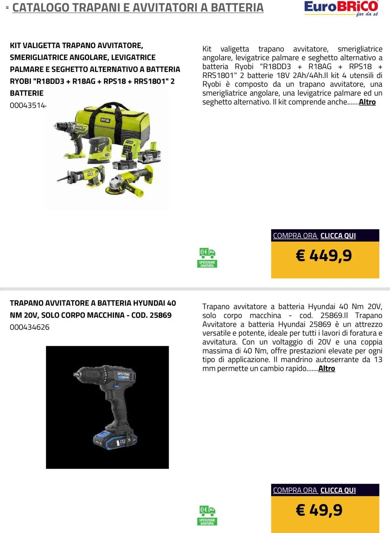 Eurobrico Trapani e Avvitatori a Batteria catalogo