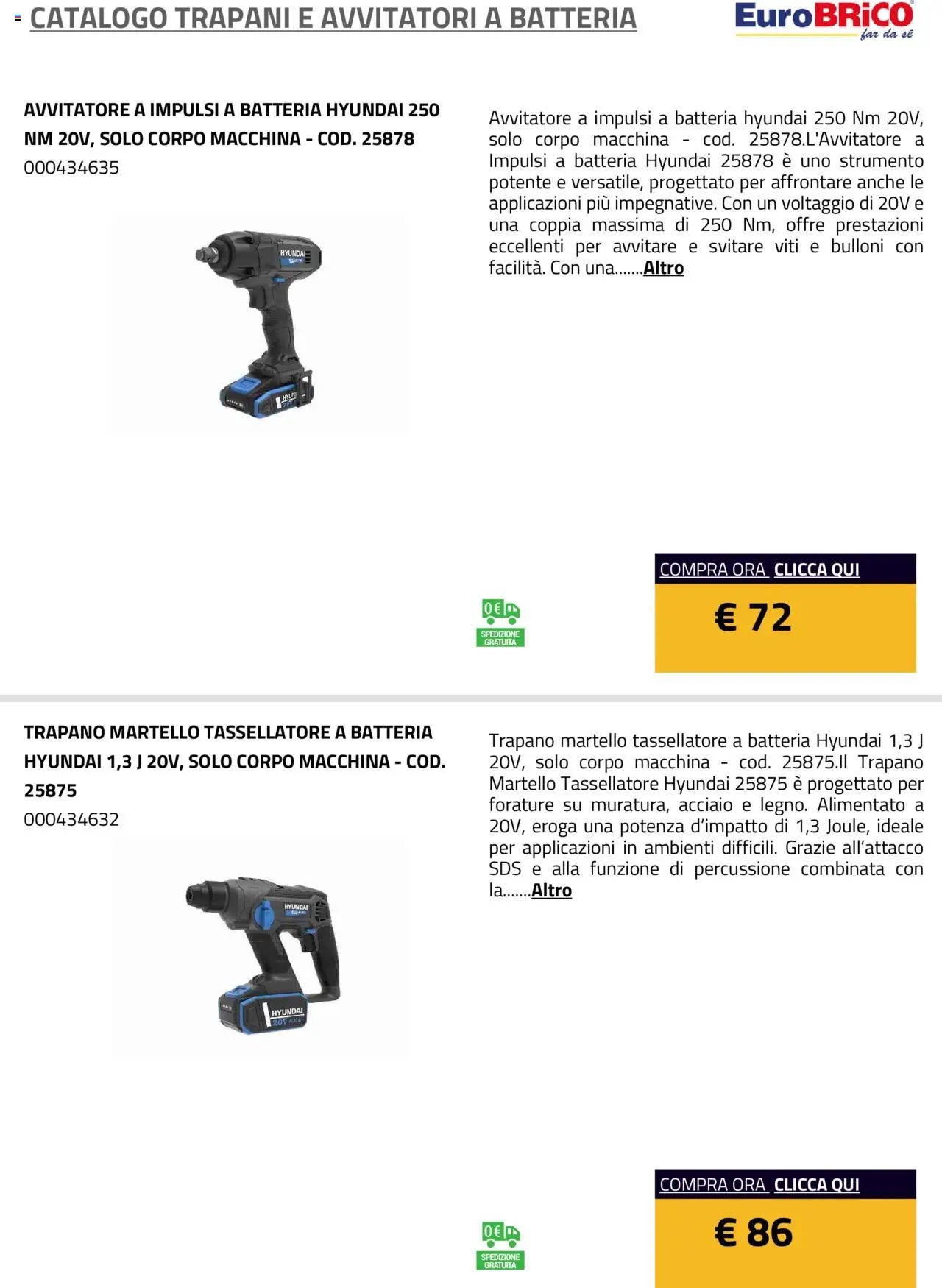 Eurobrico Trapani e Avvitatori a Batteria catalogo