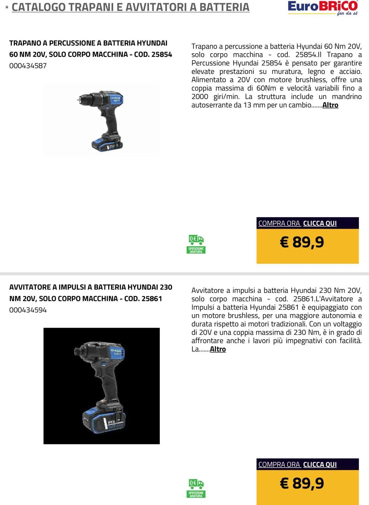 Eurobrico Trapani e Avvitatori a Batteria catalogo