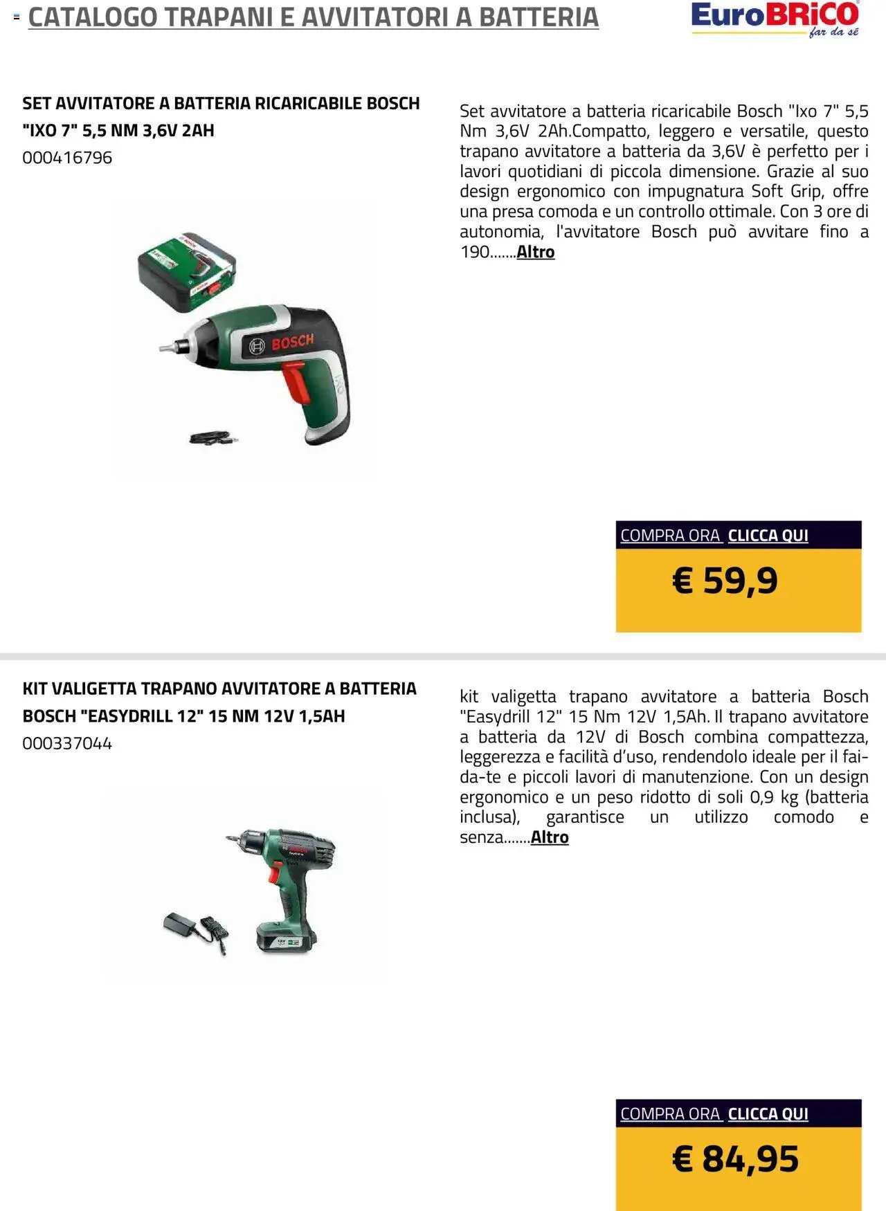 Eurobrico Trapani e Avvitatori a Batteria catalogo