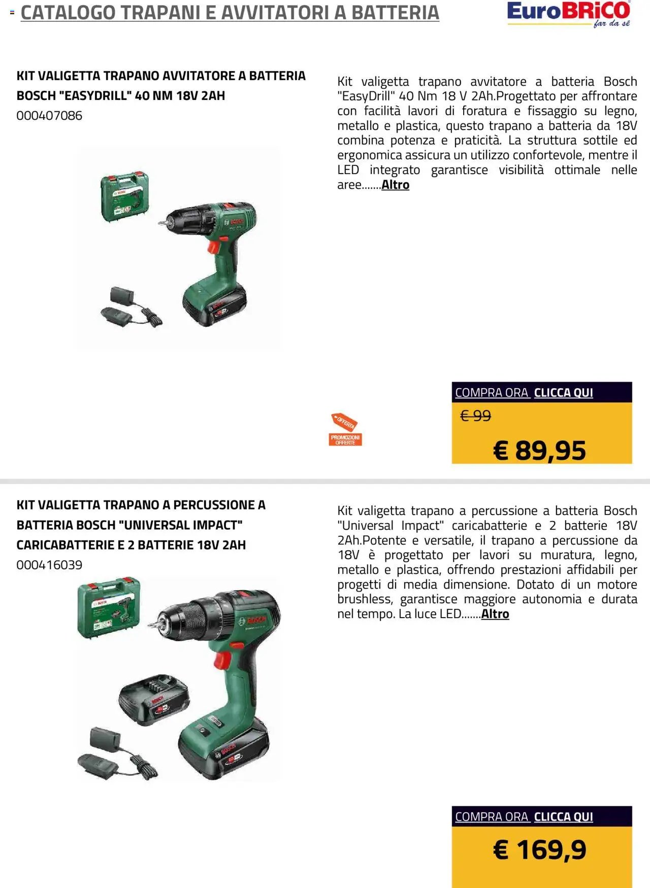 Eurobrico Trapani e Avvitatori a Batteria catalogo