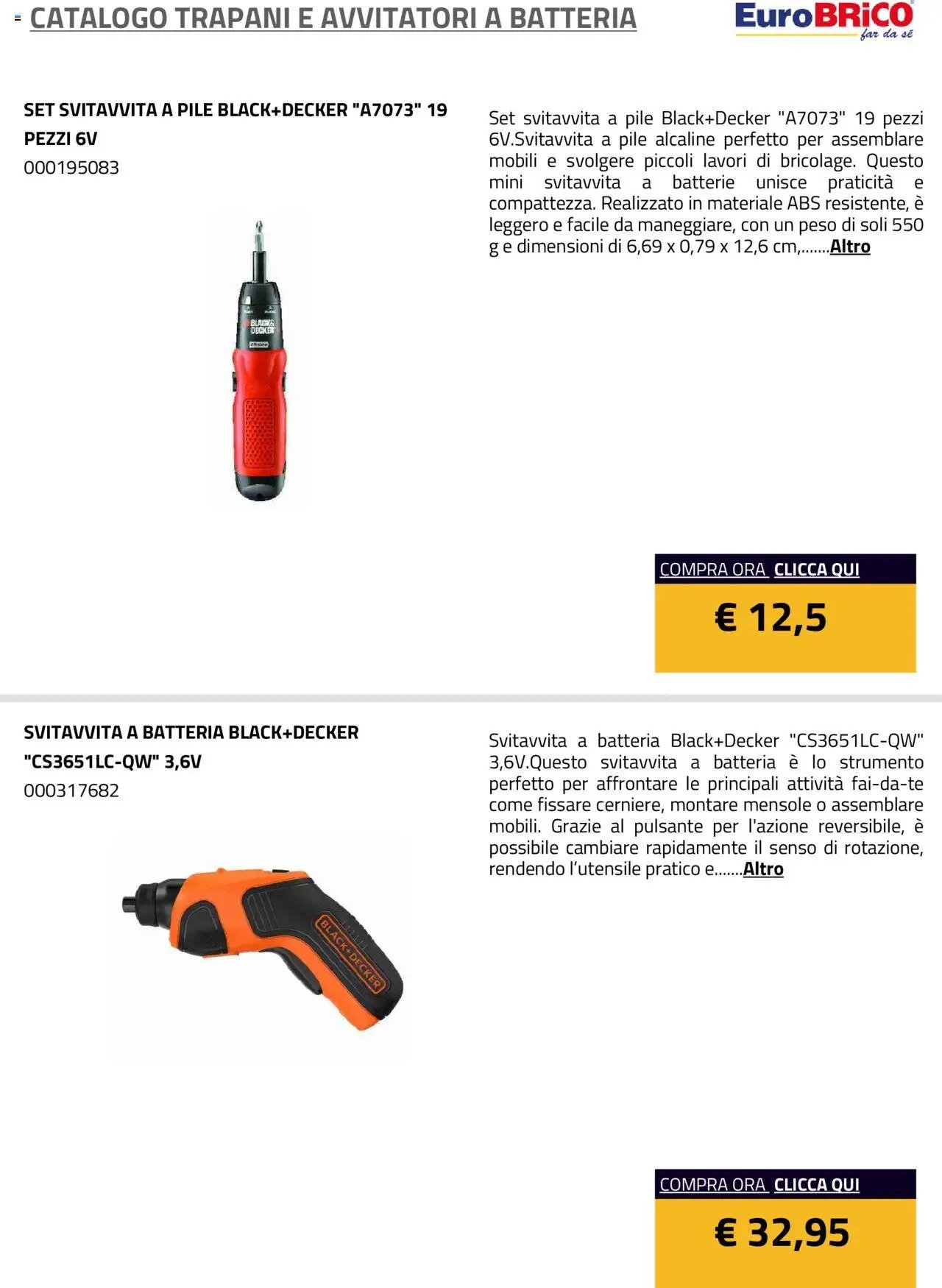 Eurobrico Trapani e Avvitatori a Batteria catalogo