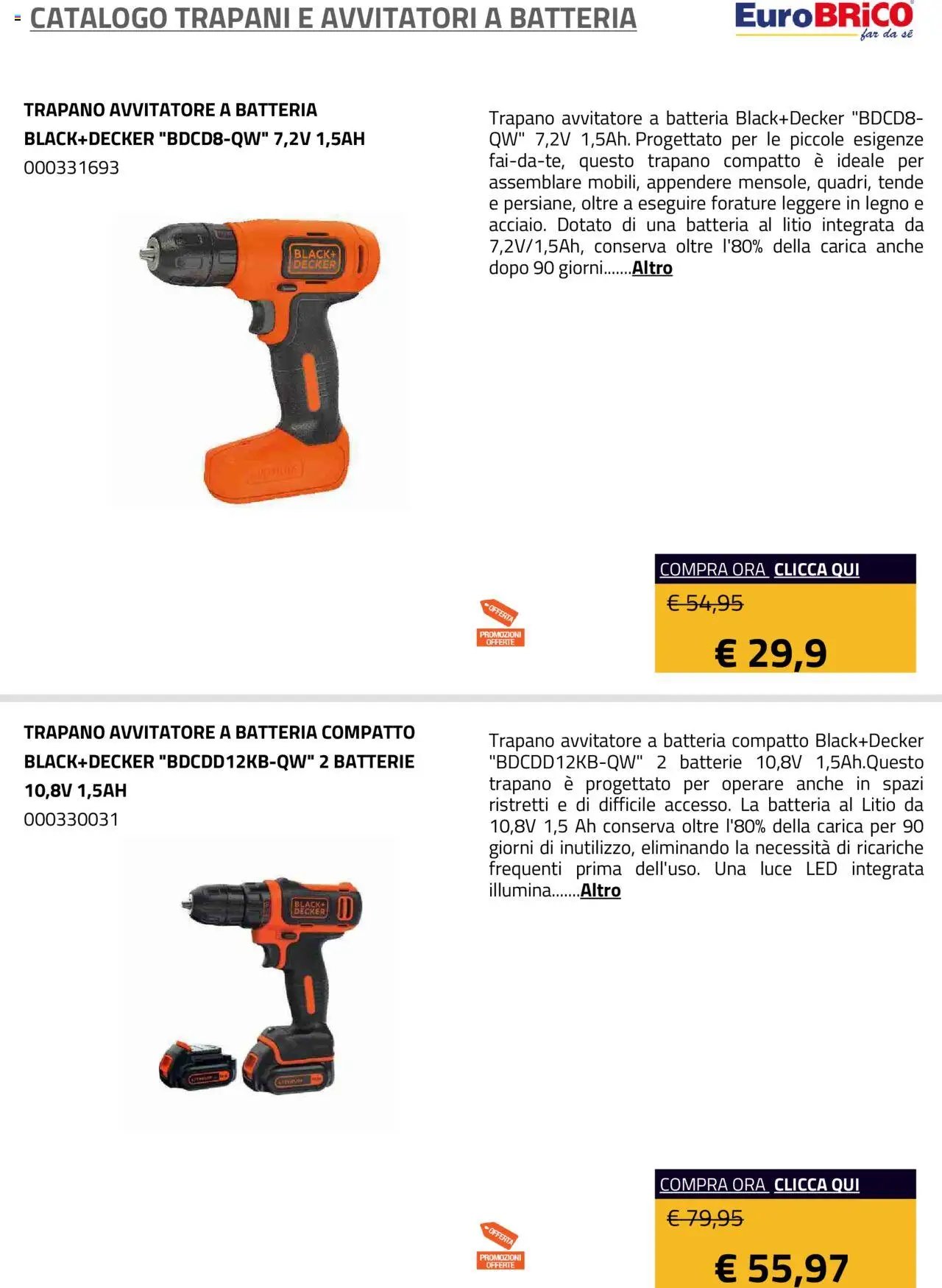 Eurobrico Trapani e Avvitatori a Batteria catalogo
