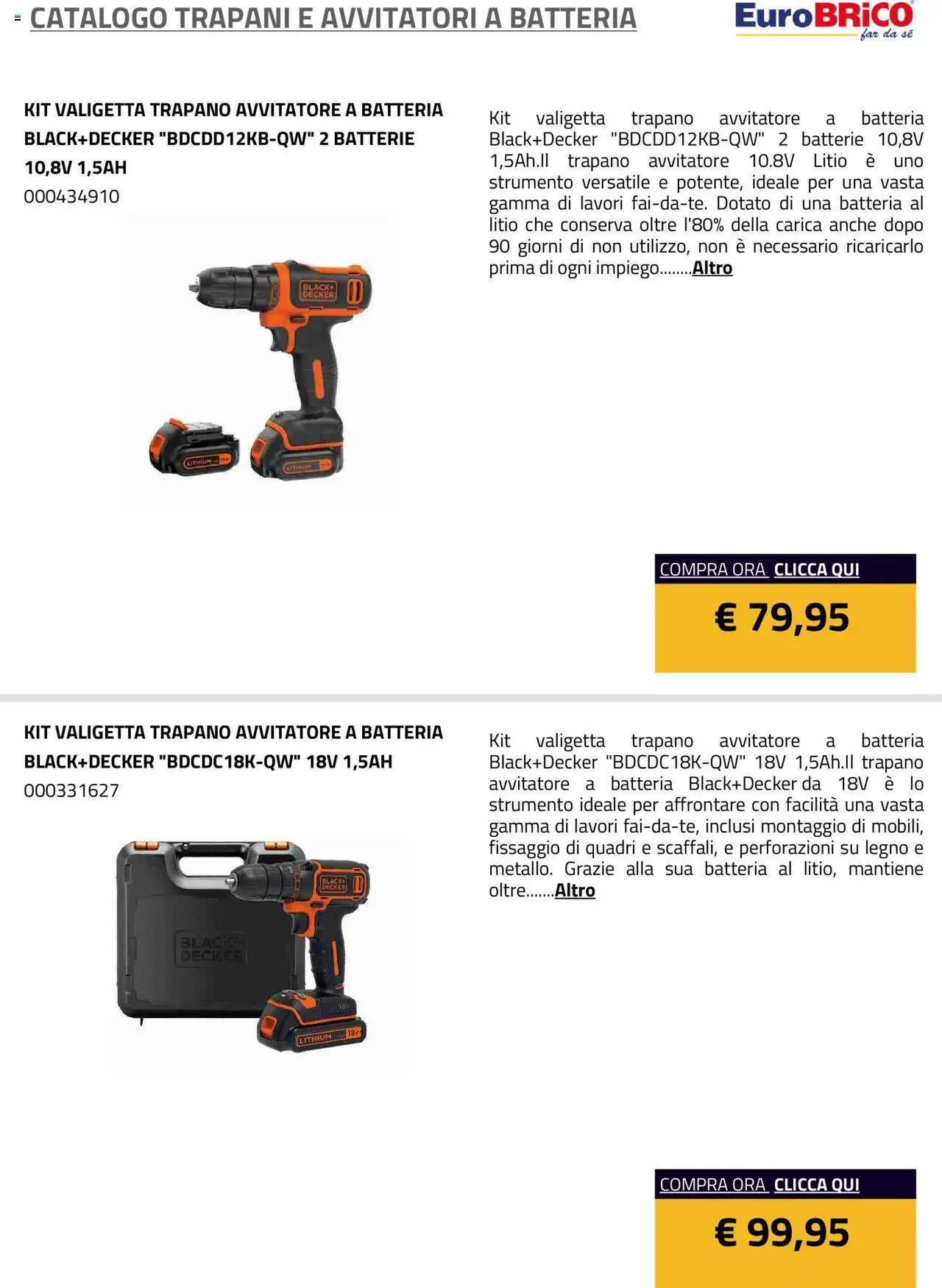 Eurobrico Trapani e Avvitatori a Batteria catalogo