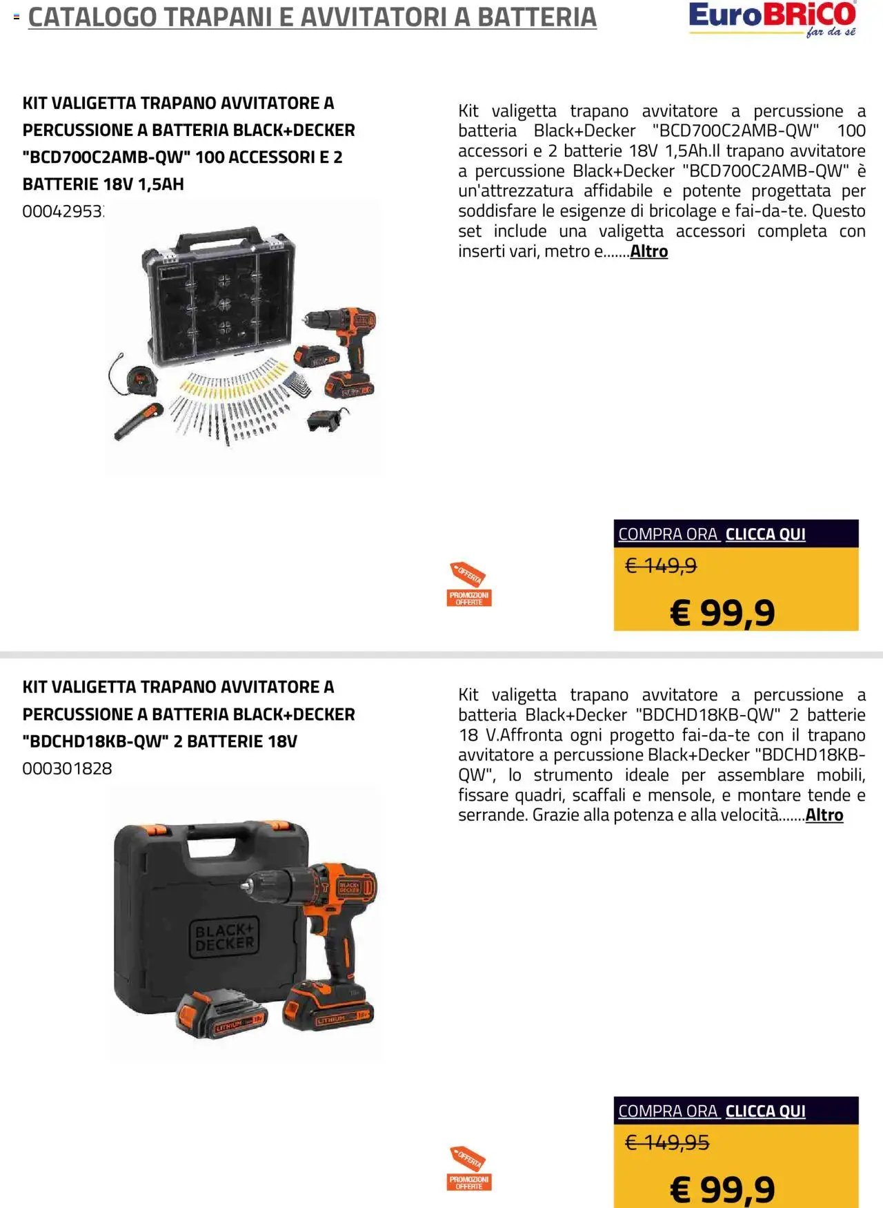 Eurobrico Trapani e Avvitatori a Batteria catalogo