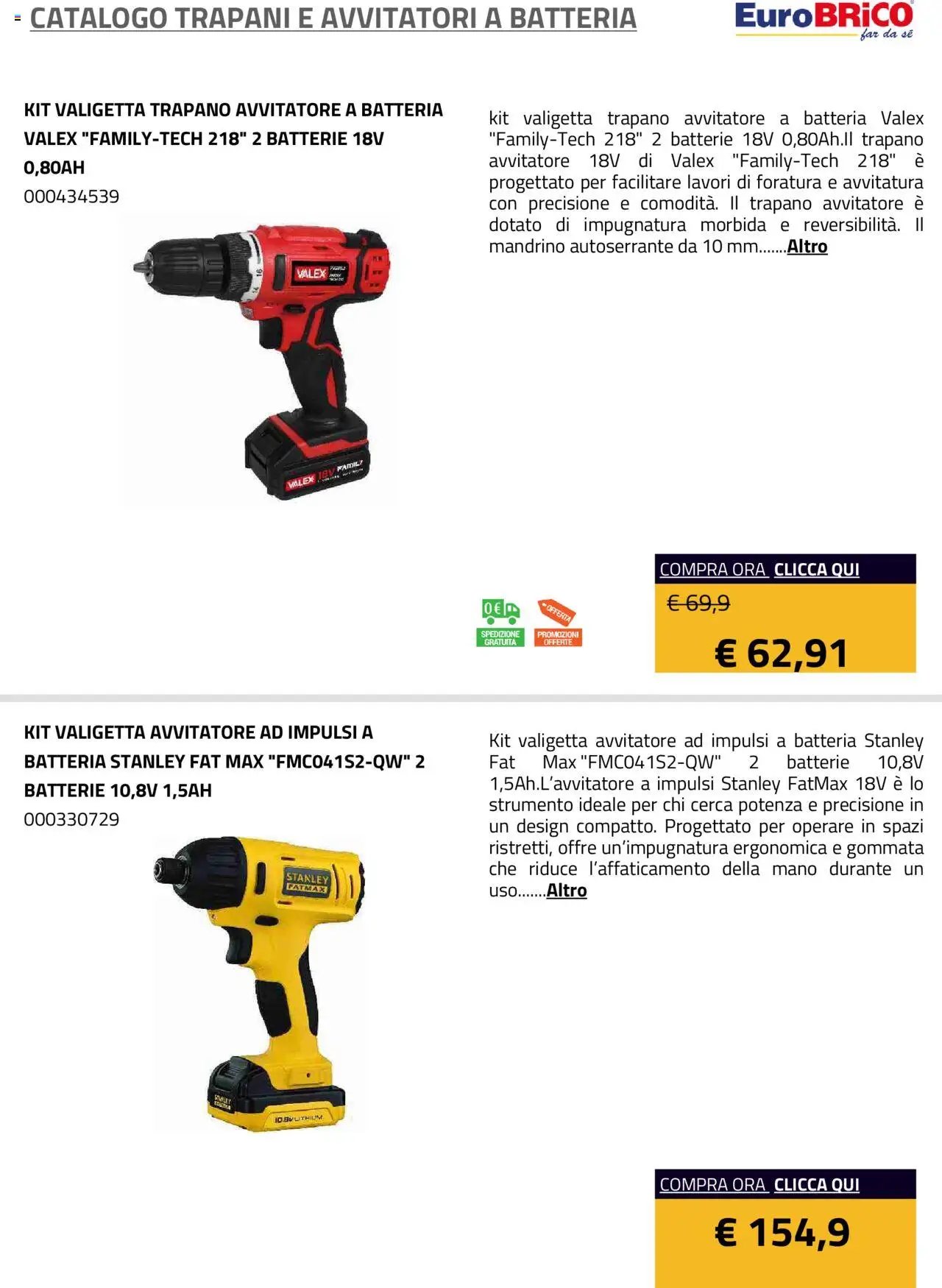 Eurobrico Trapani e Avvitatori a Batteria catalogo