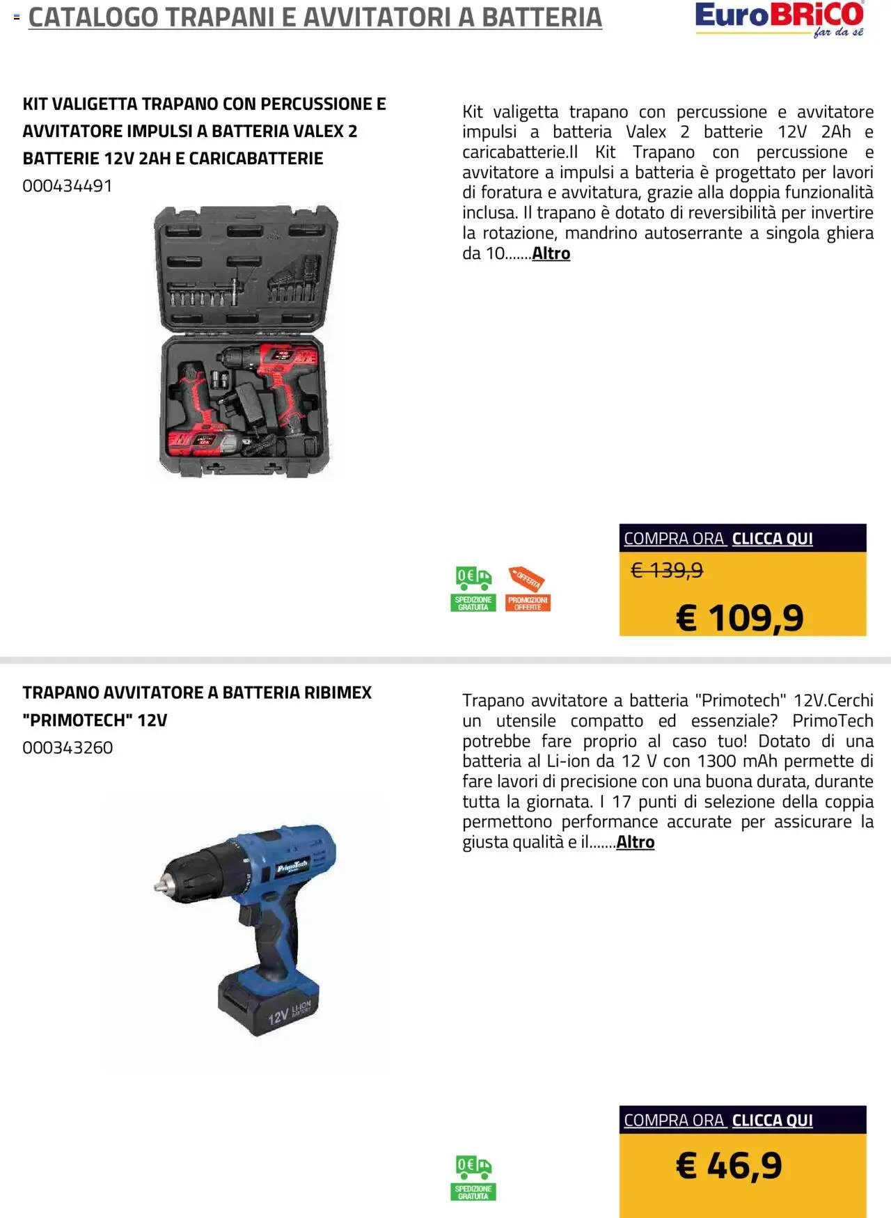 Eurobrico Trapani e Avvitatori a Batteria catalogo