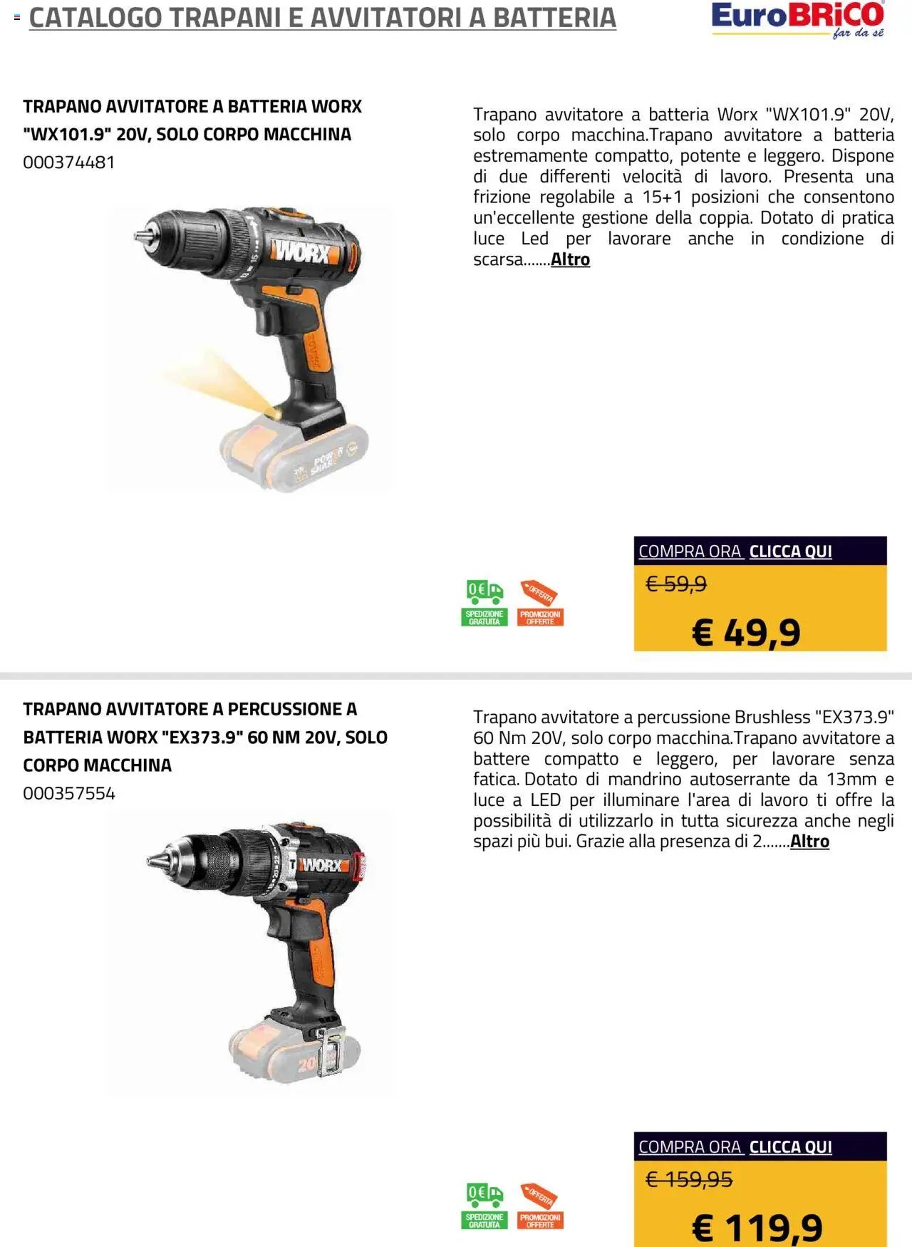 Eurobrico Trapani e Avvitatori a Batteria catalogo