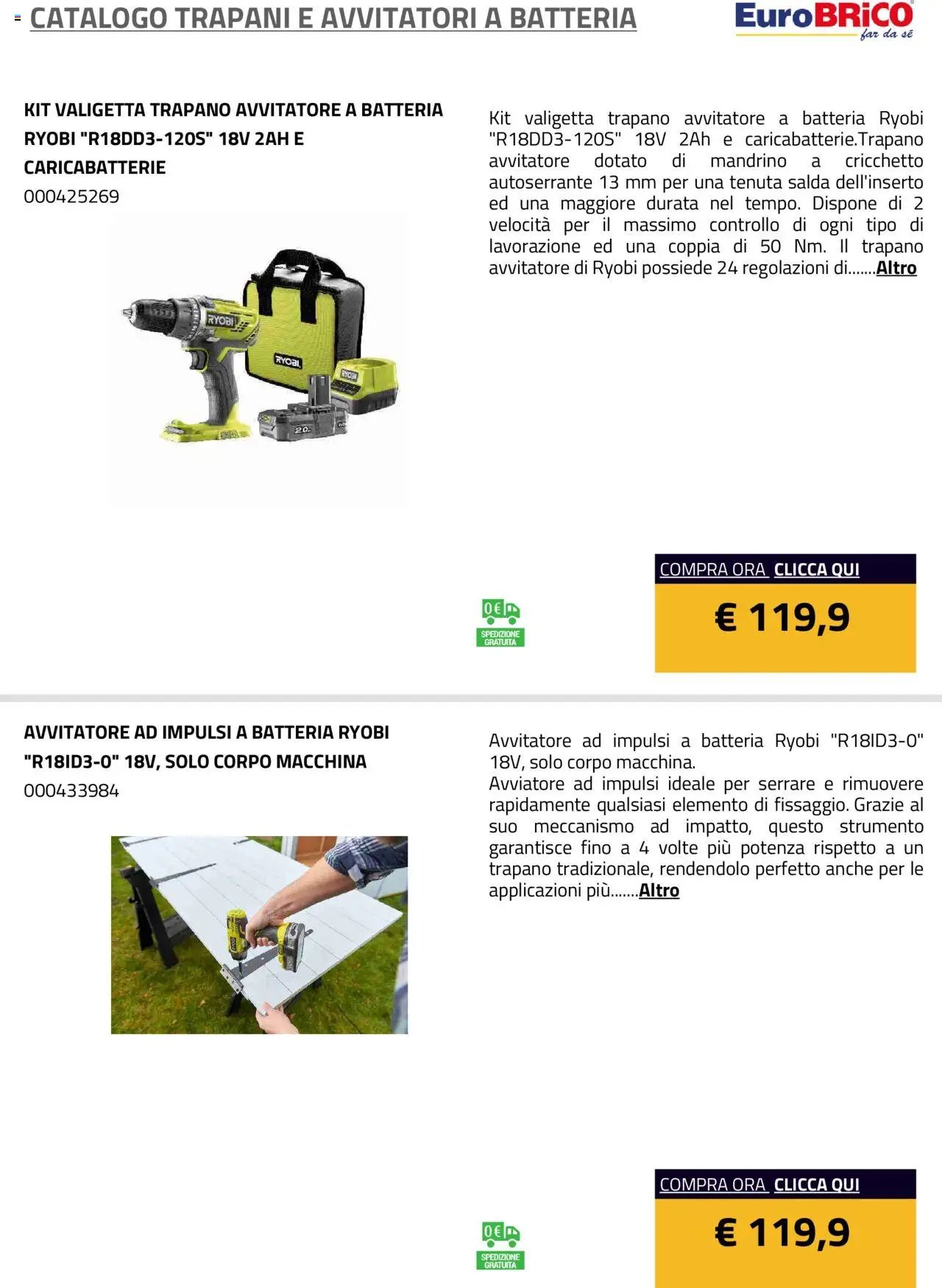 Eurobrico Trapani e Avvitatori a Batteria catalogo