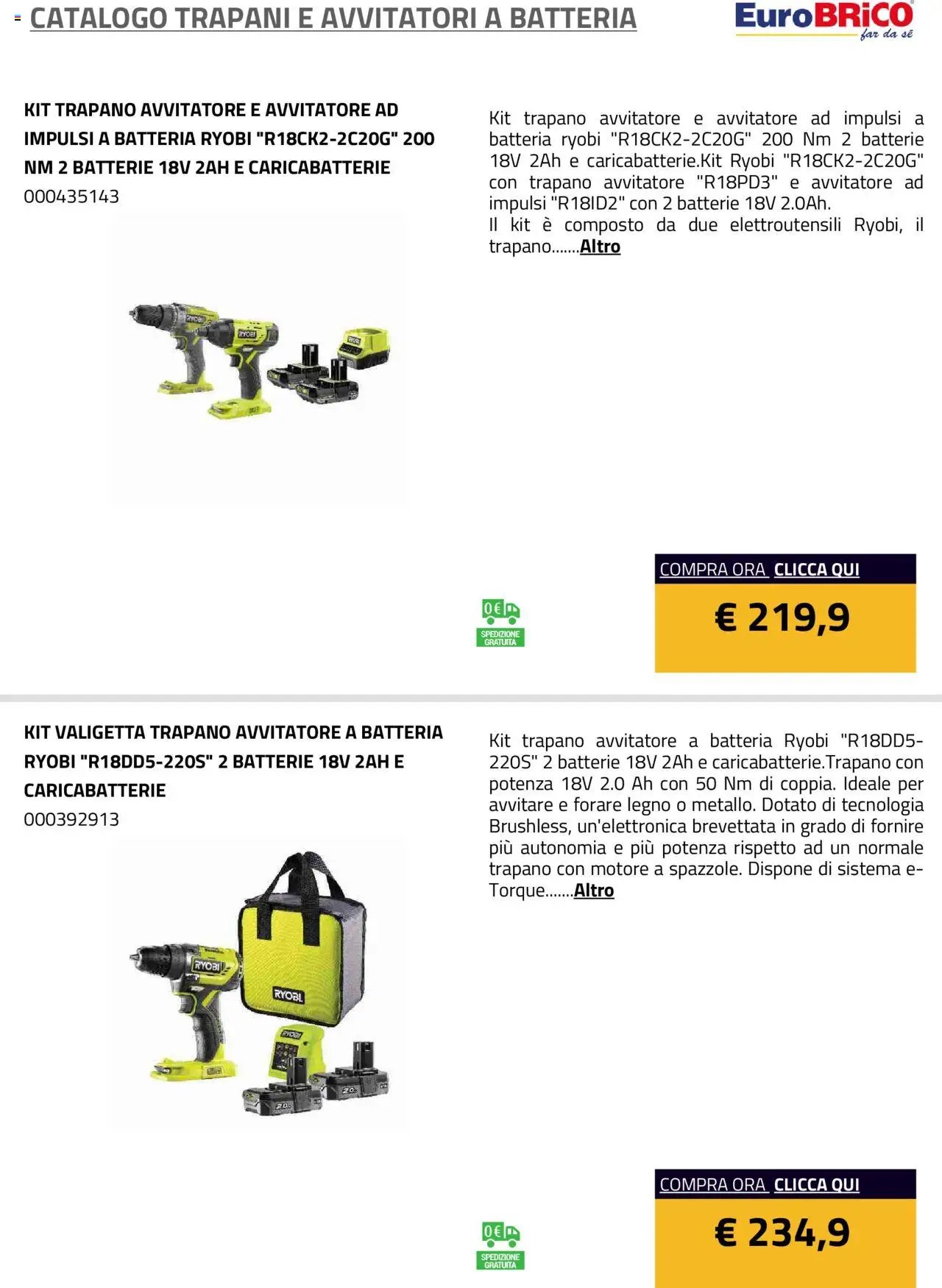 Eurobrico Trapani e Avvitatori a Batteria catalogo