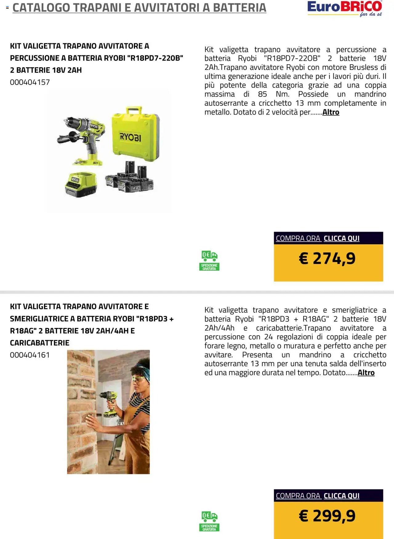 Eurobrico Trapani e Avvitatori a Batteria catalogo