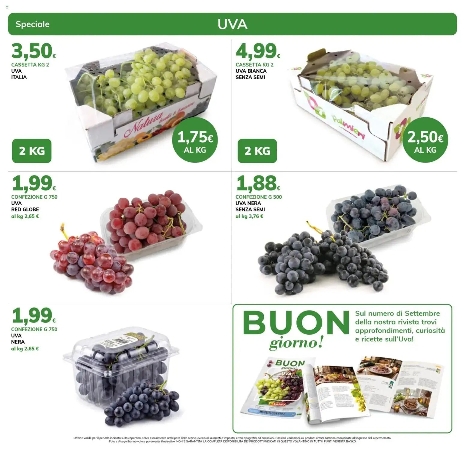 Basko volantino Speciale Uva