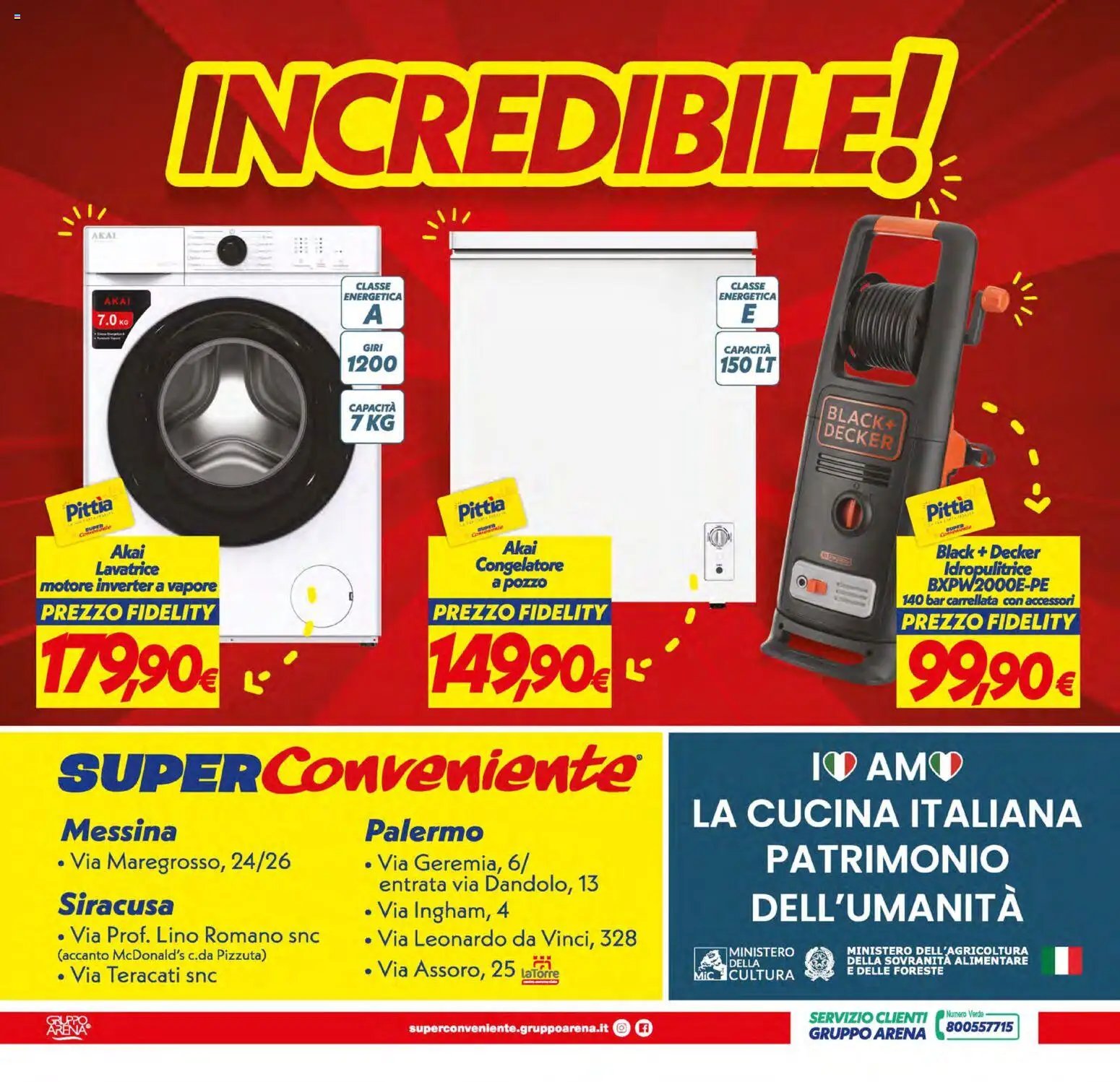 SuperConveniente volantino Messina, Siracusa, Palermo