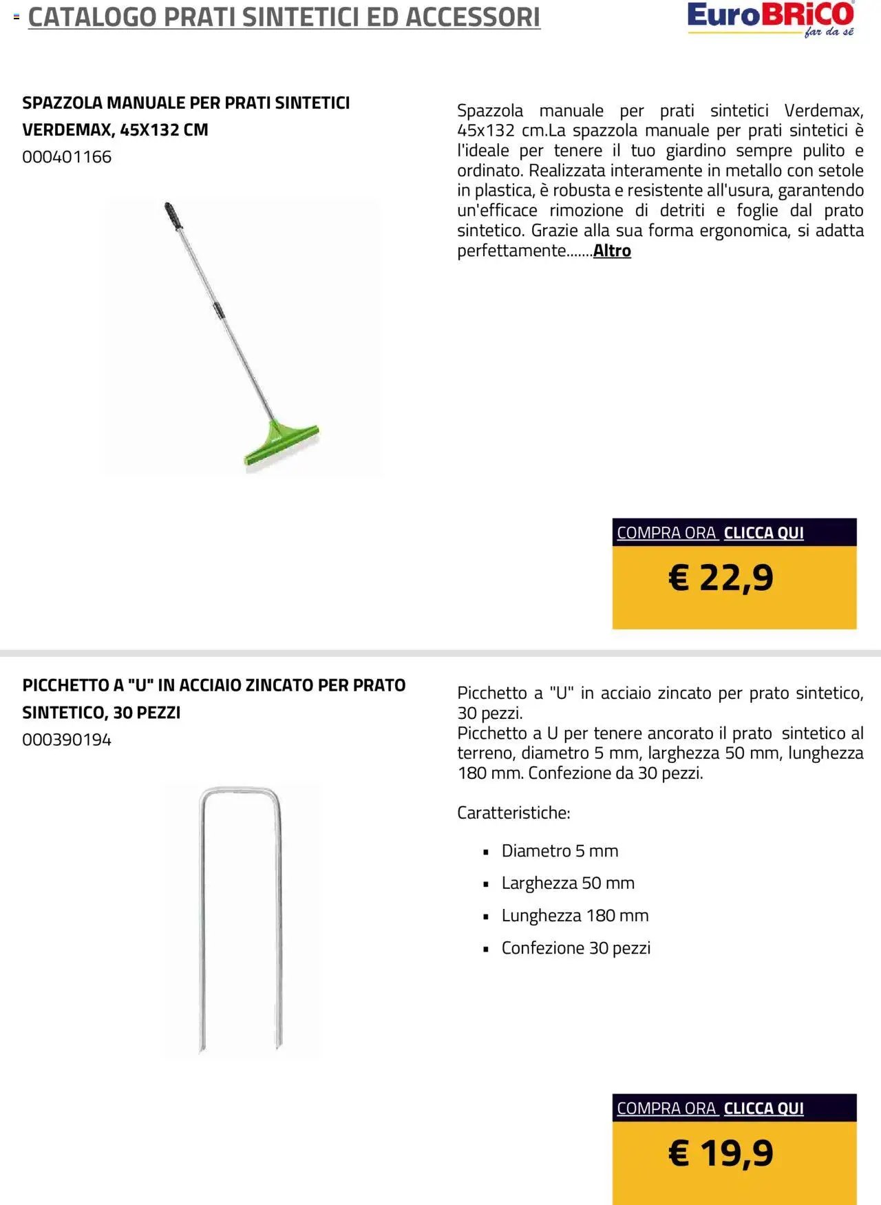 Eurobrico Prati sintetici ed Accessori catalogo