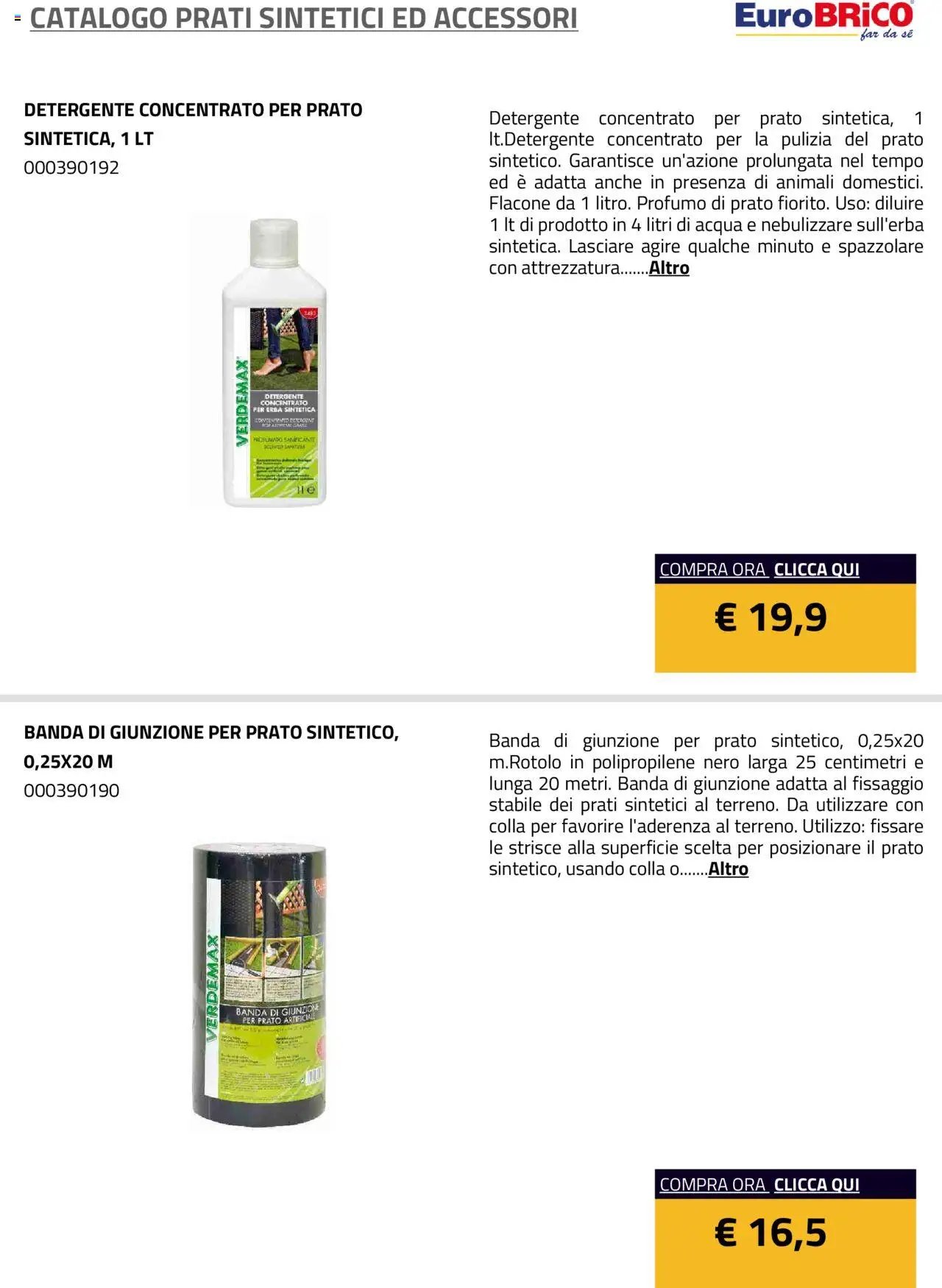Eurobrico Prati sintetici ed Accessori catalogo