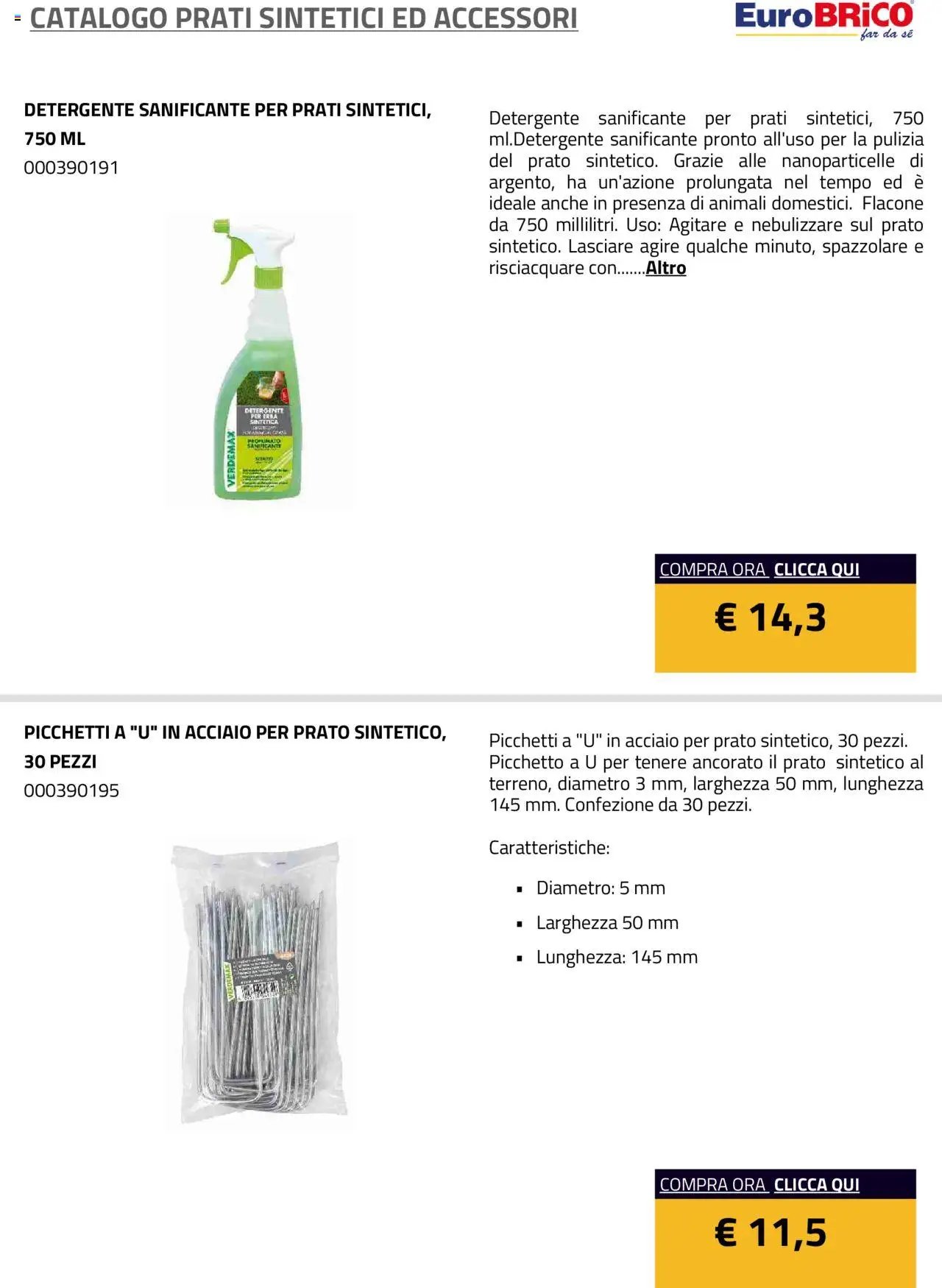 Eurobrico Prati sintetici ed Accessori catalogo