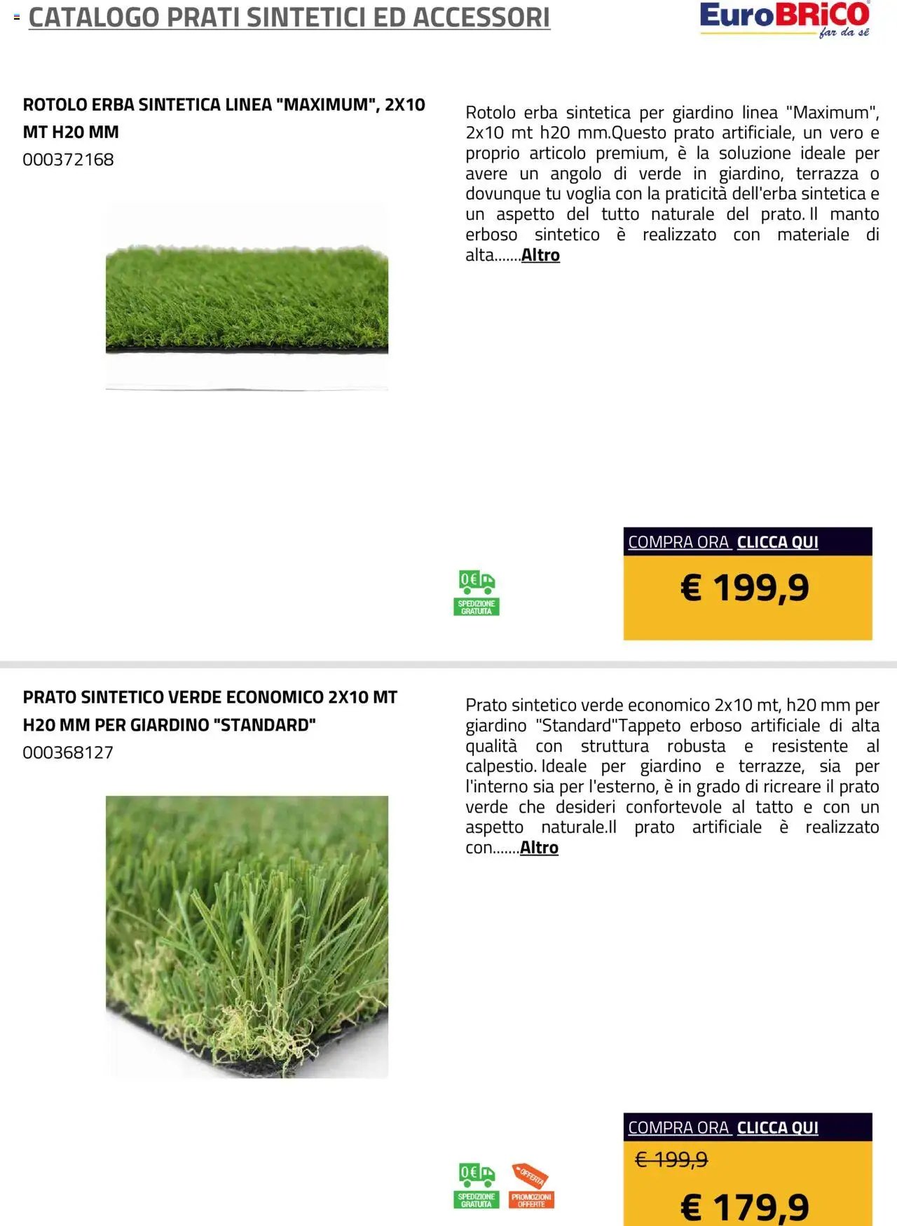 Eurobrico Prati sintetici ed Accessori catalogo