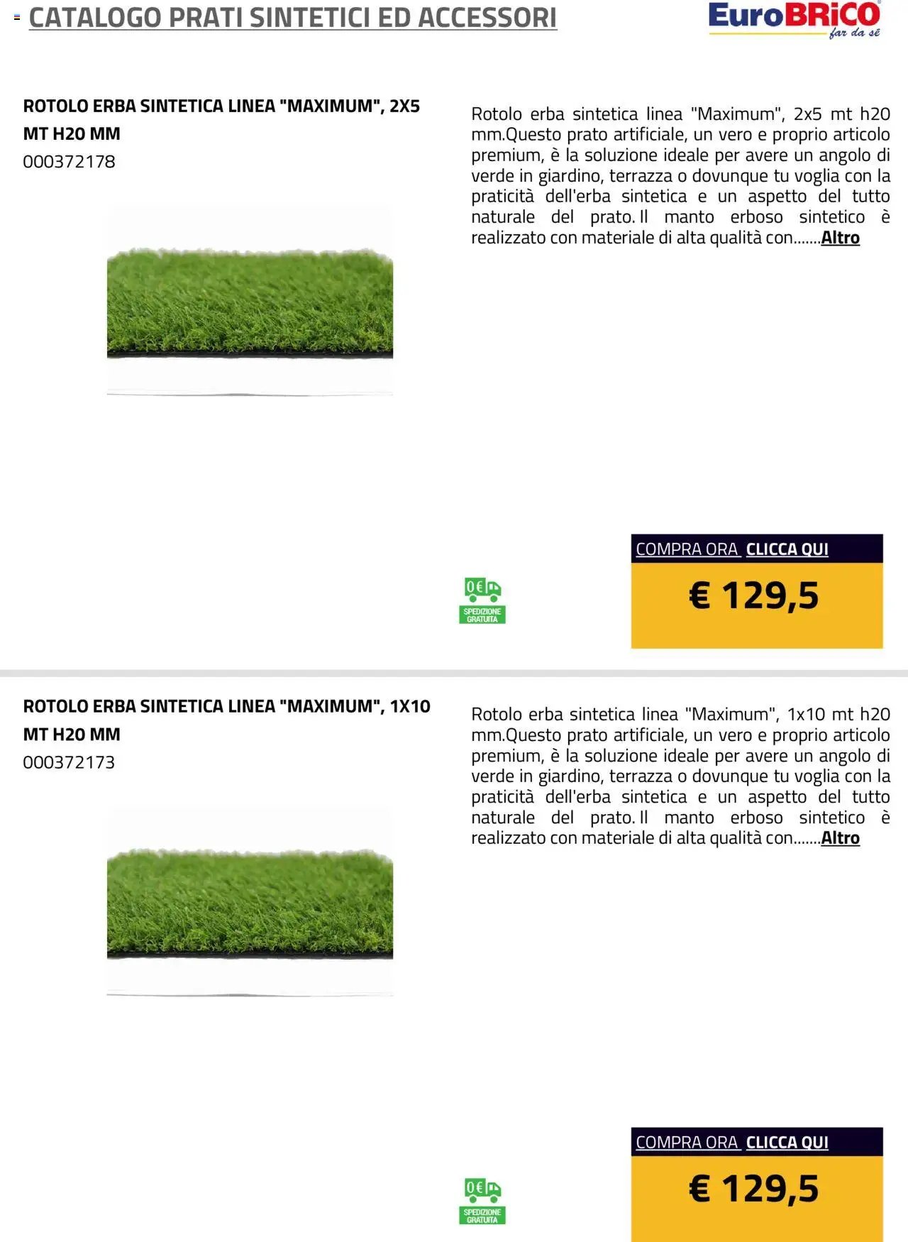 Eurobrico Prati sintetici ed Accessori catalogo
