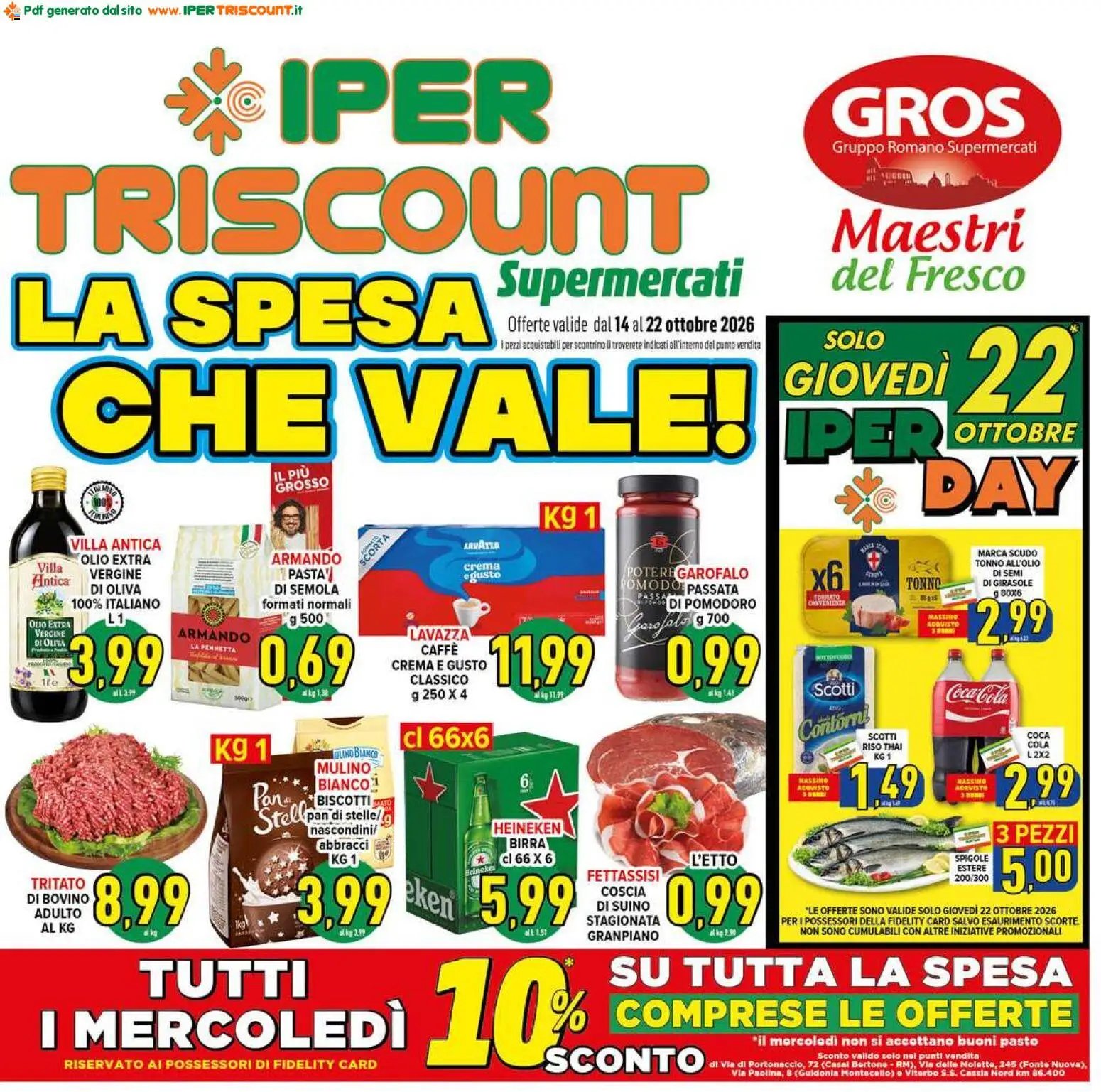 Ipertriscount volantino Casal Bertone