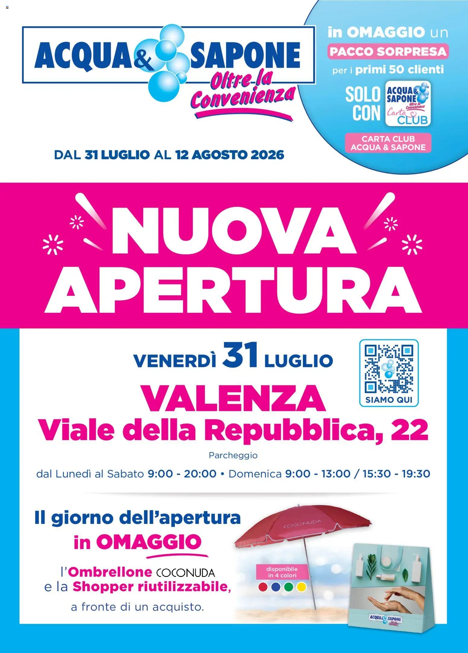 Acqua e Sapone volantino Apertura Valenza