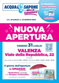 Acqua e Sapone volantino Apertura Valenza