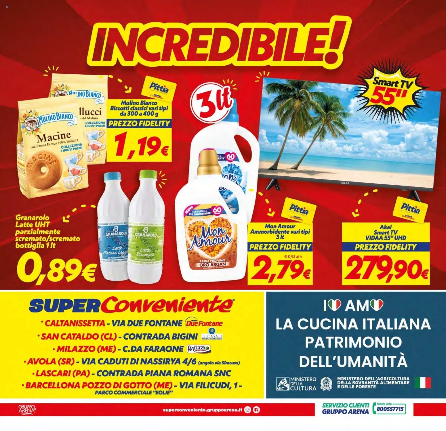 SuperConveniente volantino Caltanissetta, San Cataldo, Avola, Lascari, Milazzo, Barcellona