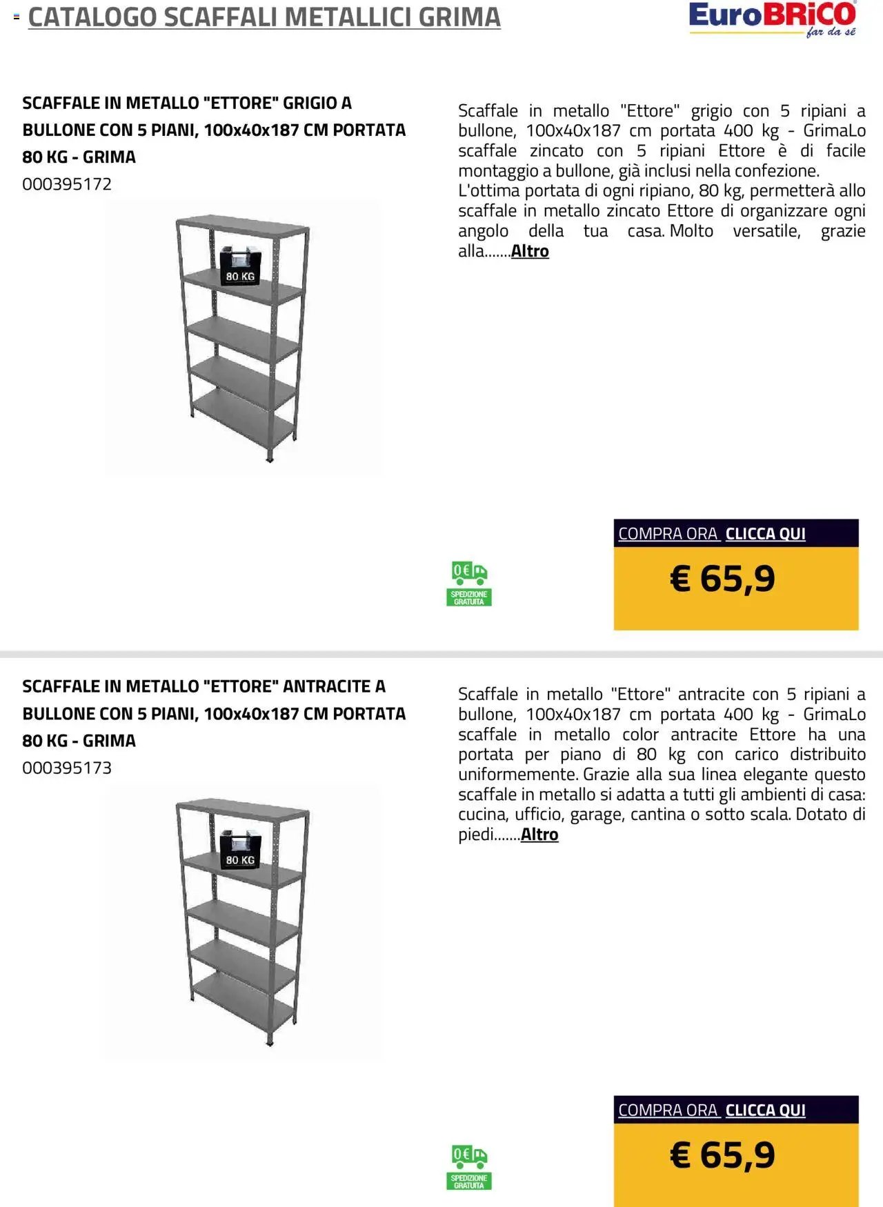 Eurobrico Scaffali metallici Grima catalogo