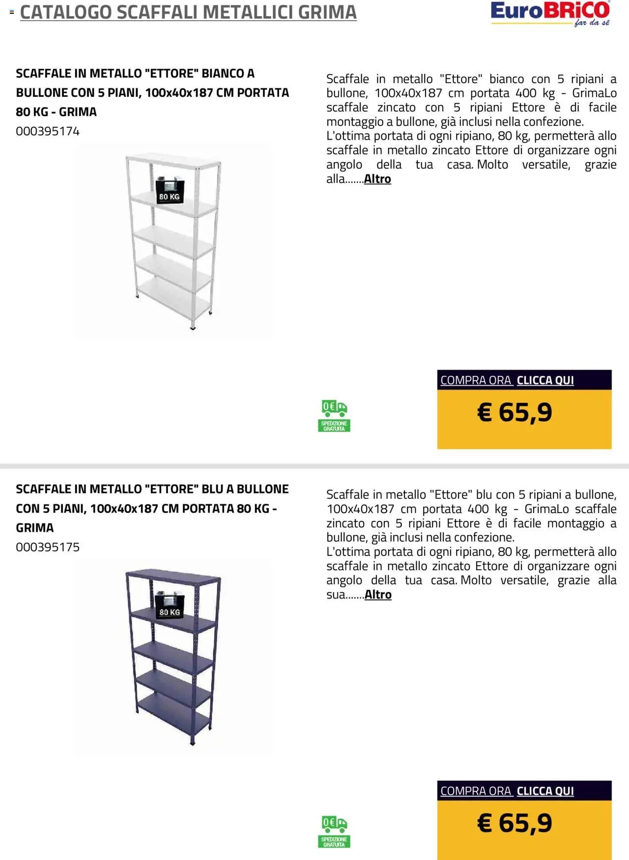 Eurobrico Scaffali metallici Grima catalogo