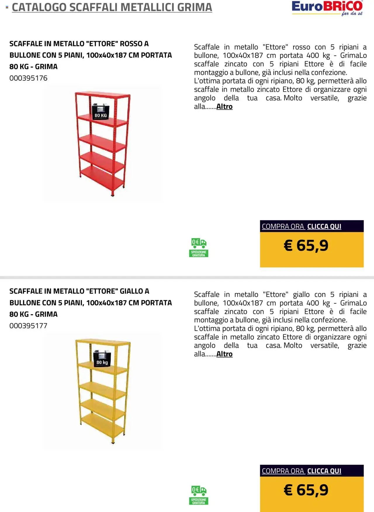 Eurobrico Scaffali metallici Grima catalogo