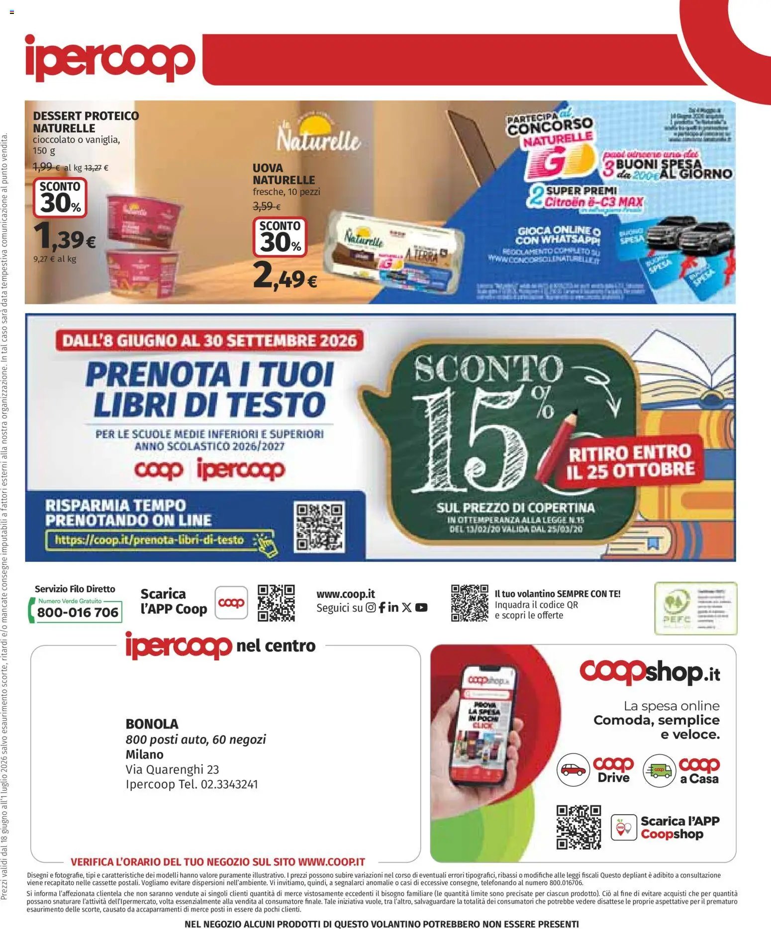 Ipercoop volantino Milano Bonola