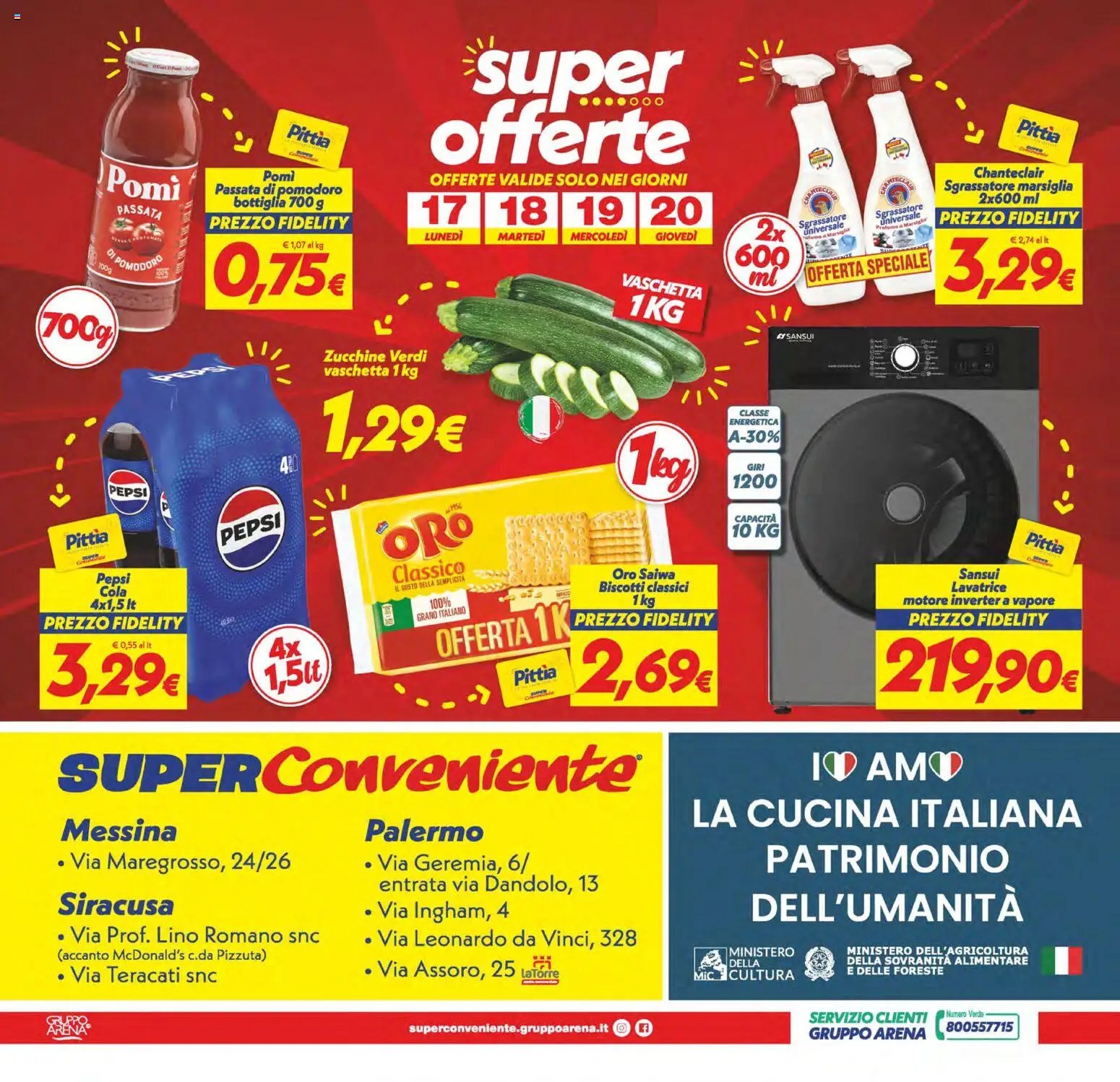 SuperConveniente volantino Messina, Siracusa, Palermo